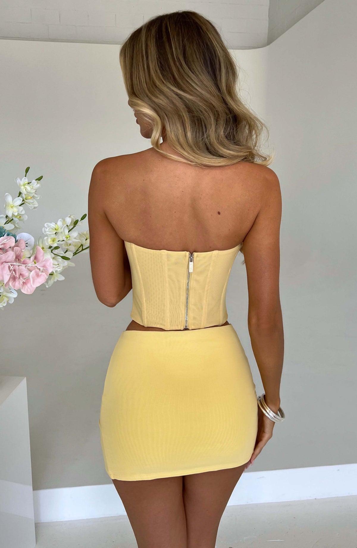 Aria Mini Skirt in Lemon