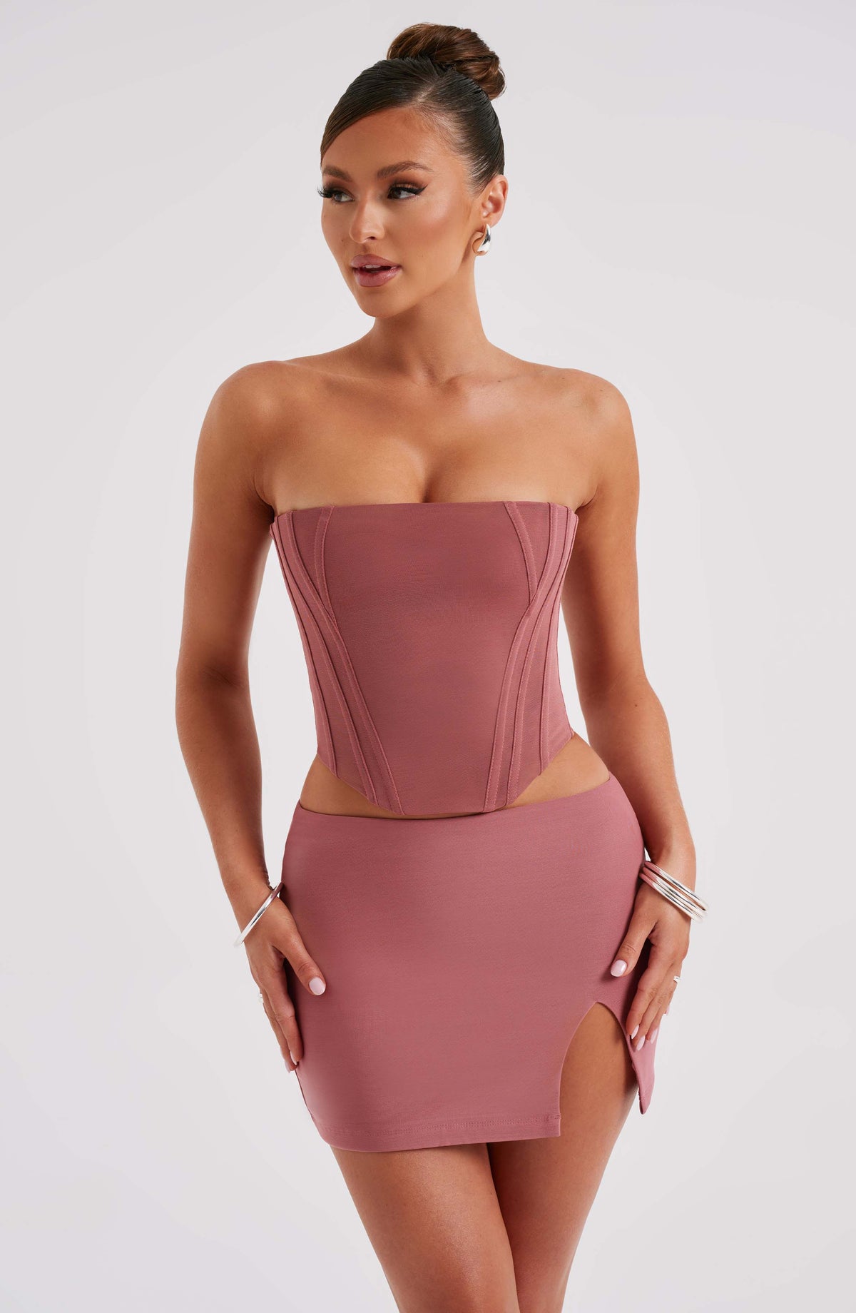 Aria Mini Skirt in Rose Pink