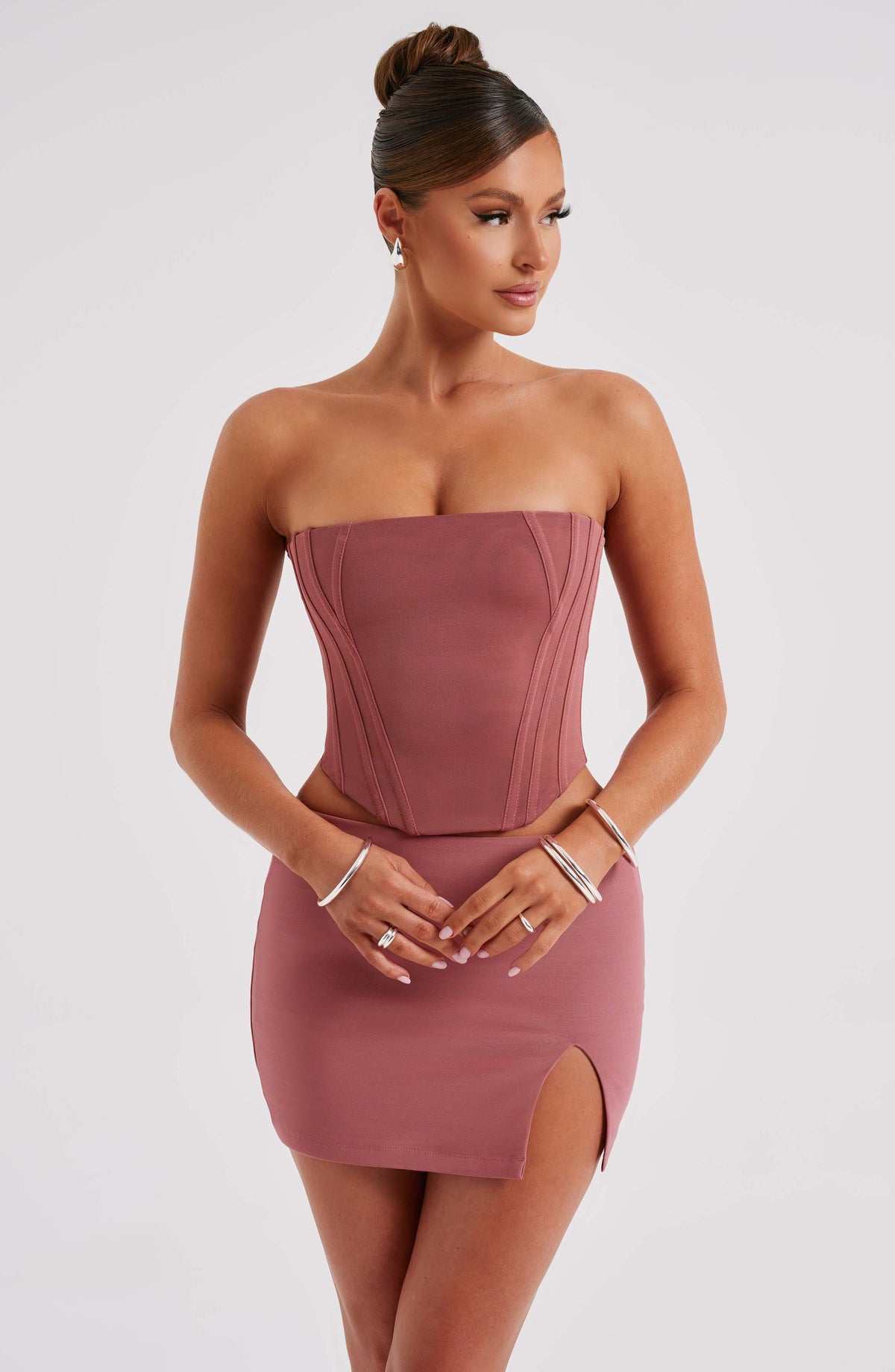 Aria Mini Skirt in Rose Pink