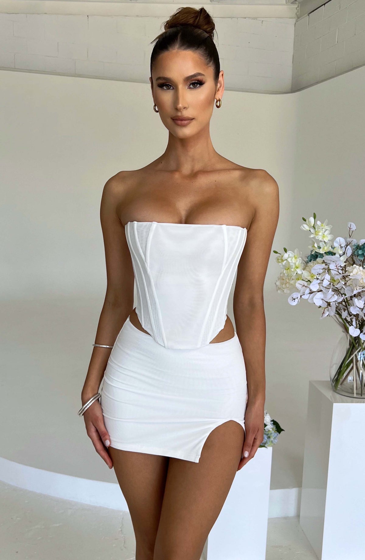 Aria Mini Skirt in White