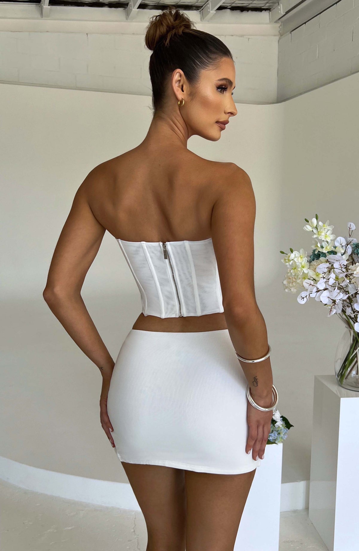 Aria Mini Skirt in White