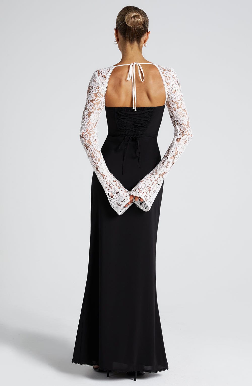 Arielle Maxi Dress in Black/White