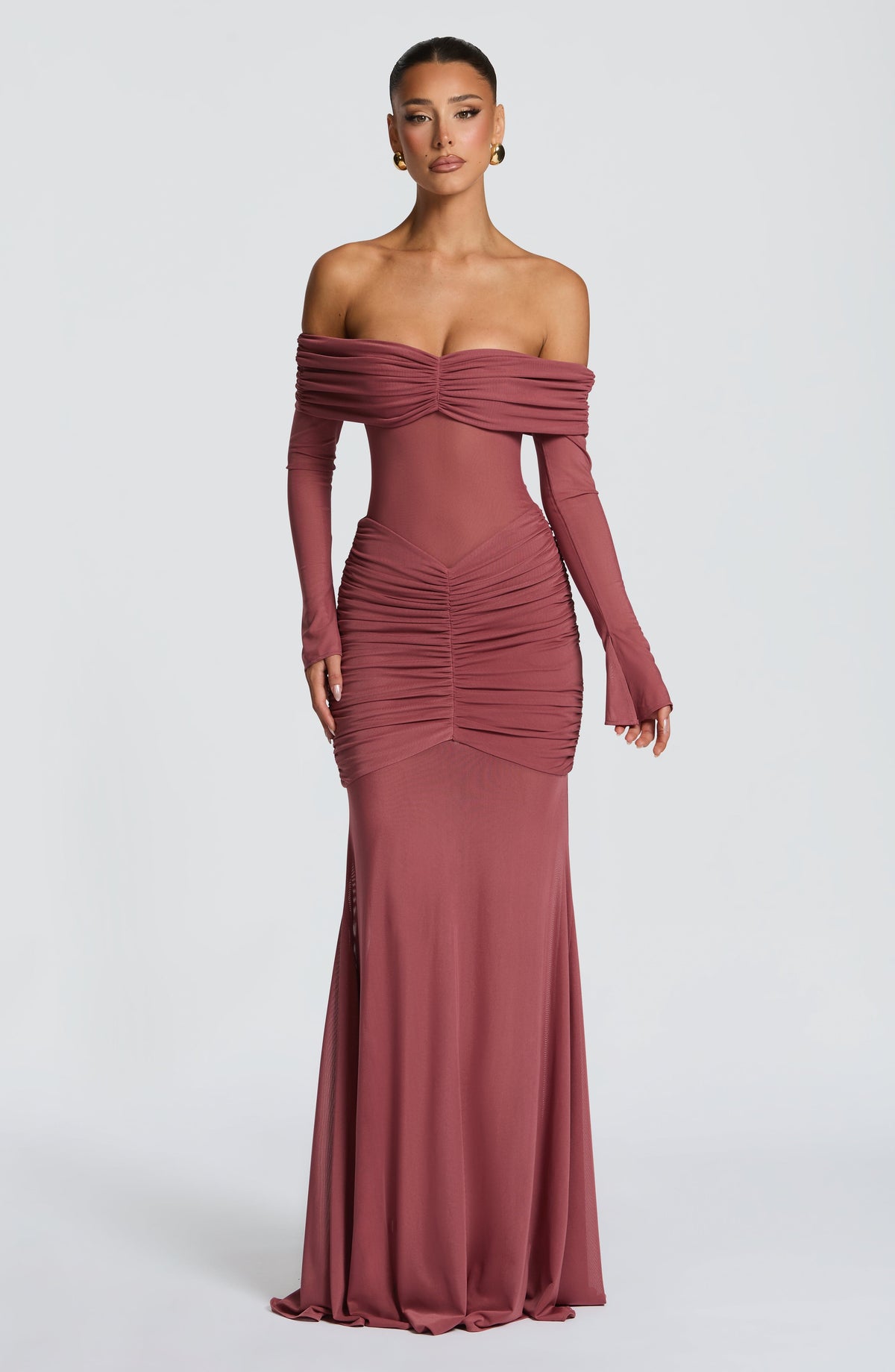 Arlena Maxi Dress in Rose Brown