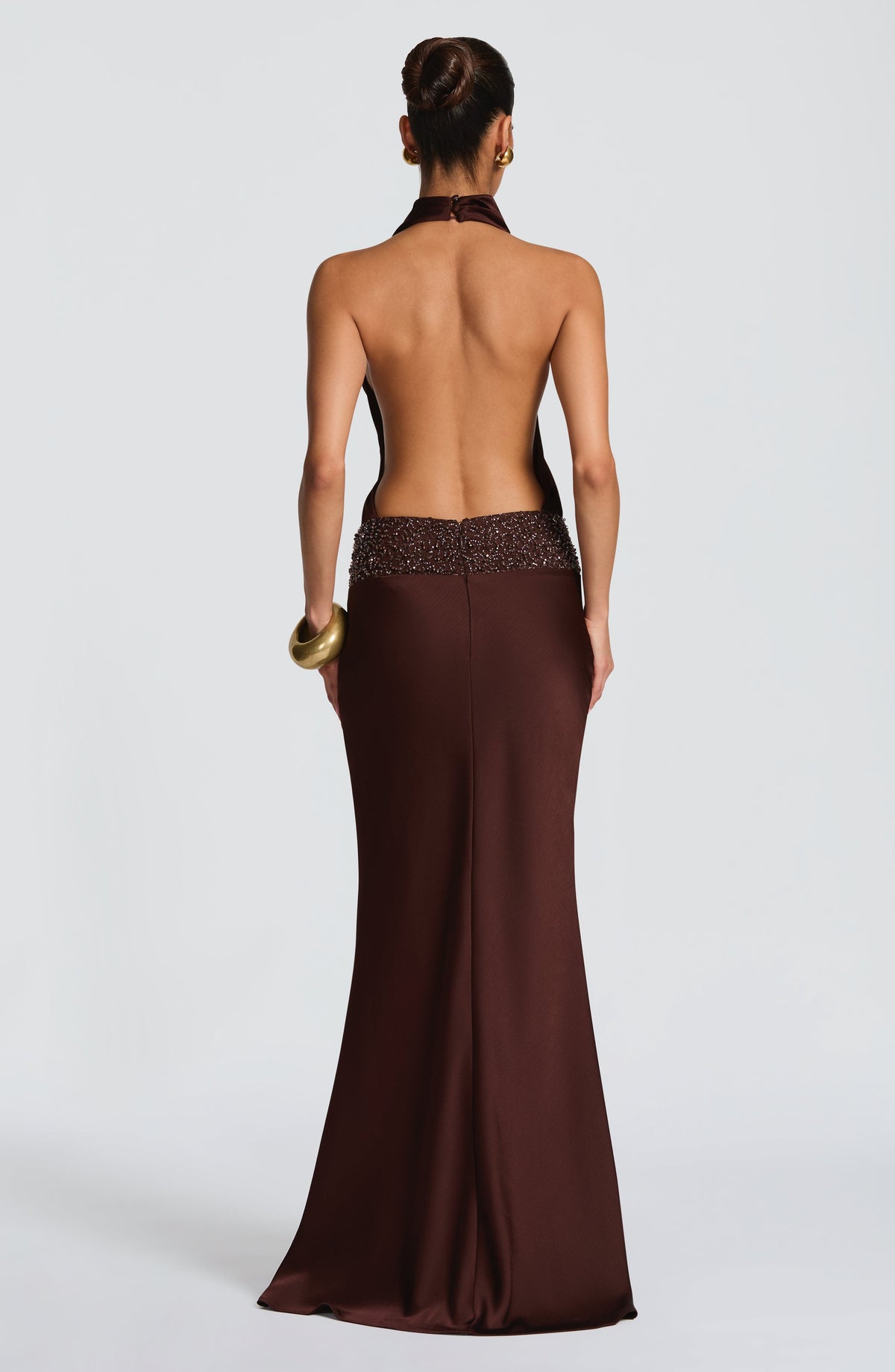 Armelle Maxi Dress in Plum Brown