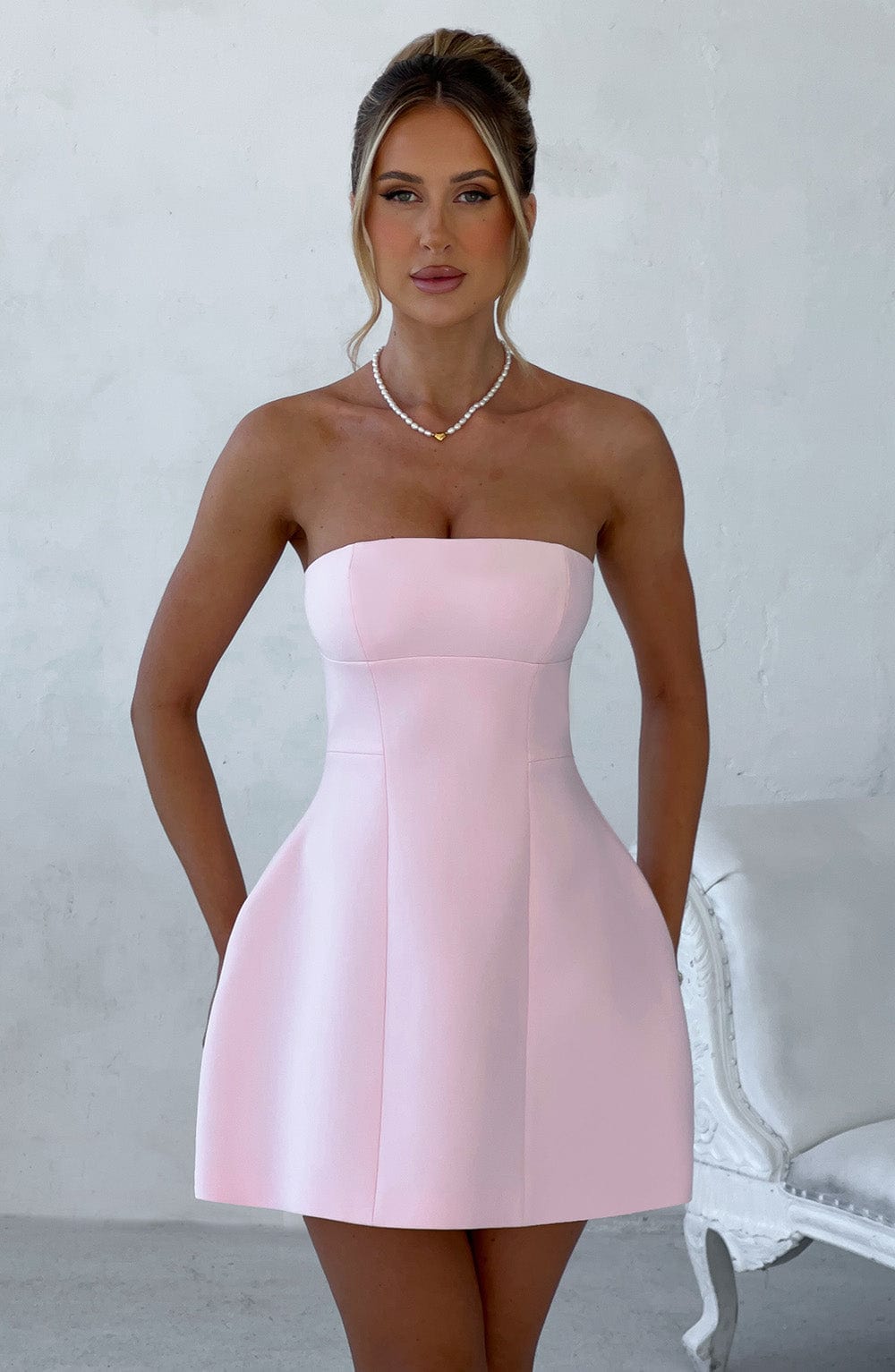 Asha Mini Dress in Blush