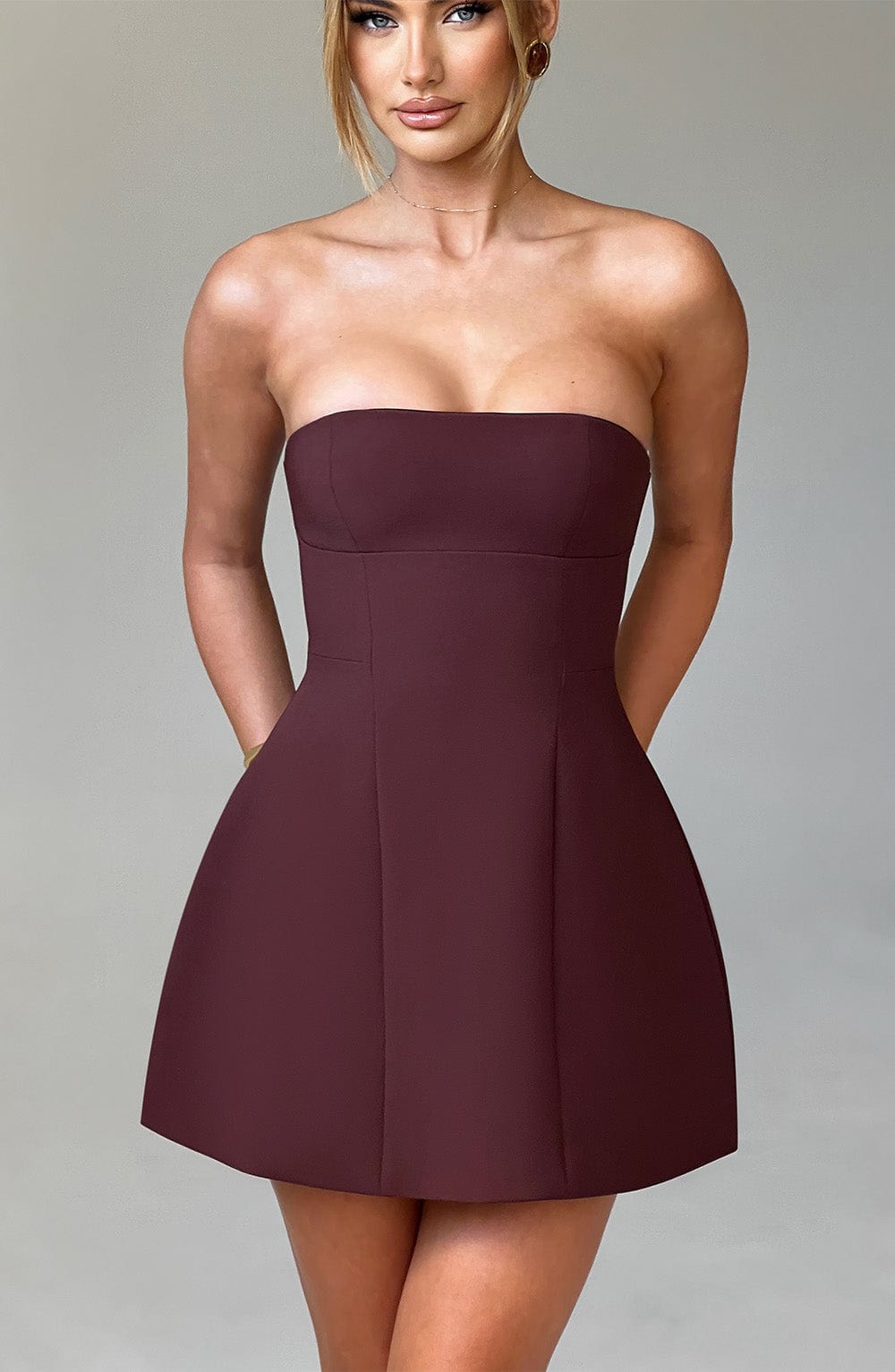 Asha Mini Dress in Brown