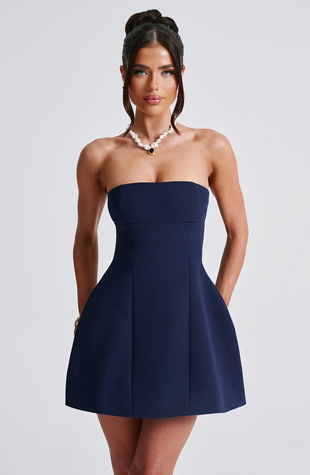 Asha Mini Dress in Navy