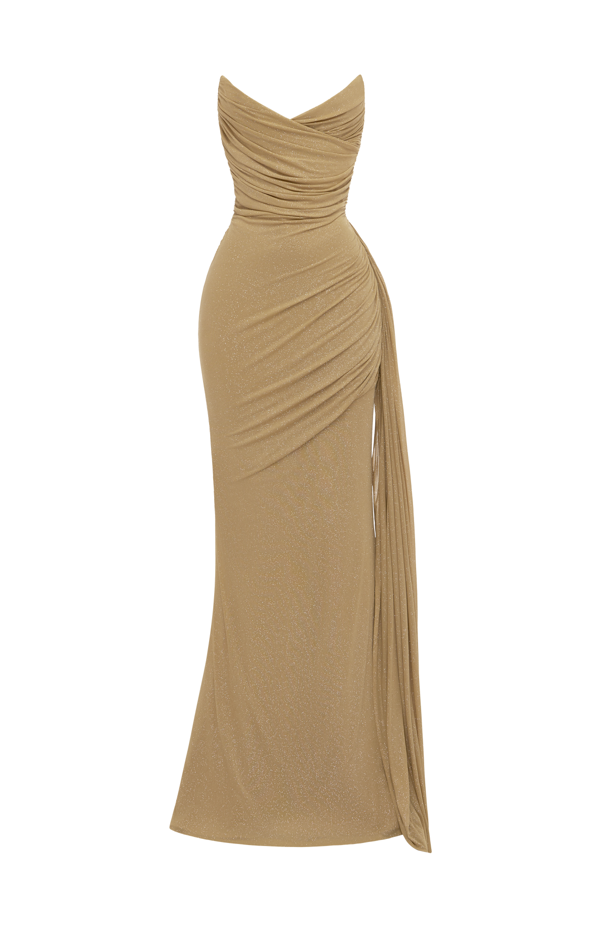 Ashira Maxi Dress in Gold Sparkle