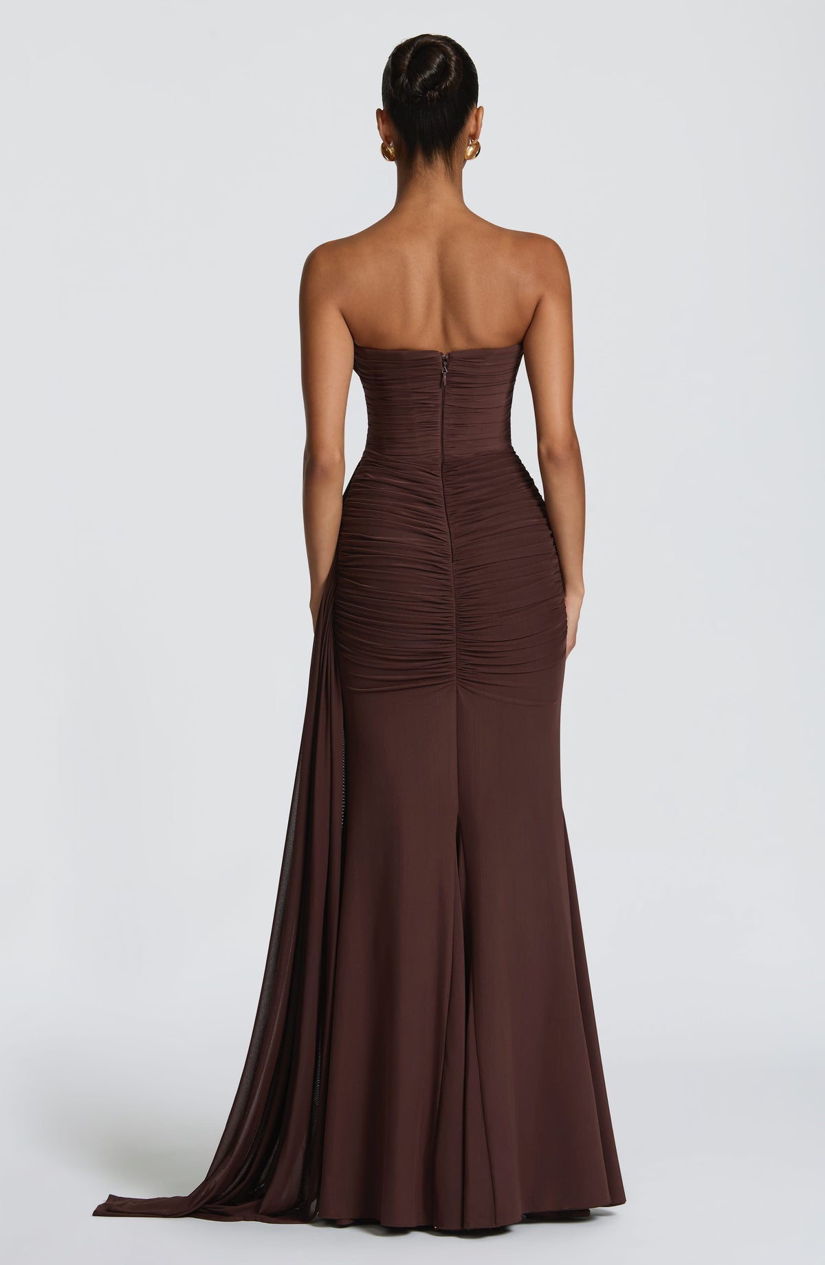 Ashira Maxi Dress in Plum Brown