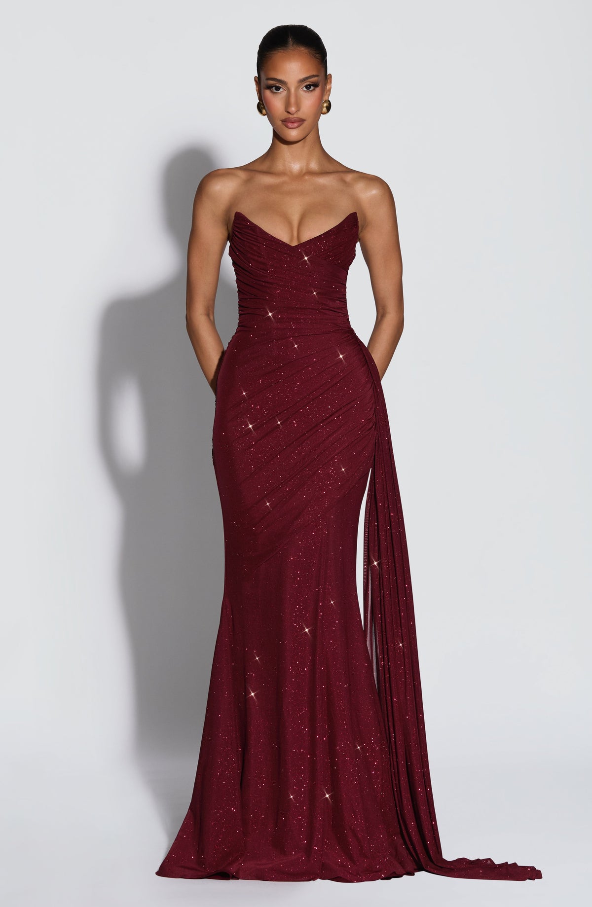 Ashira Maxi Dress in Wine Sparkle