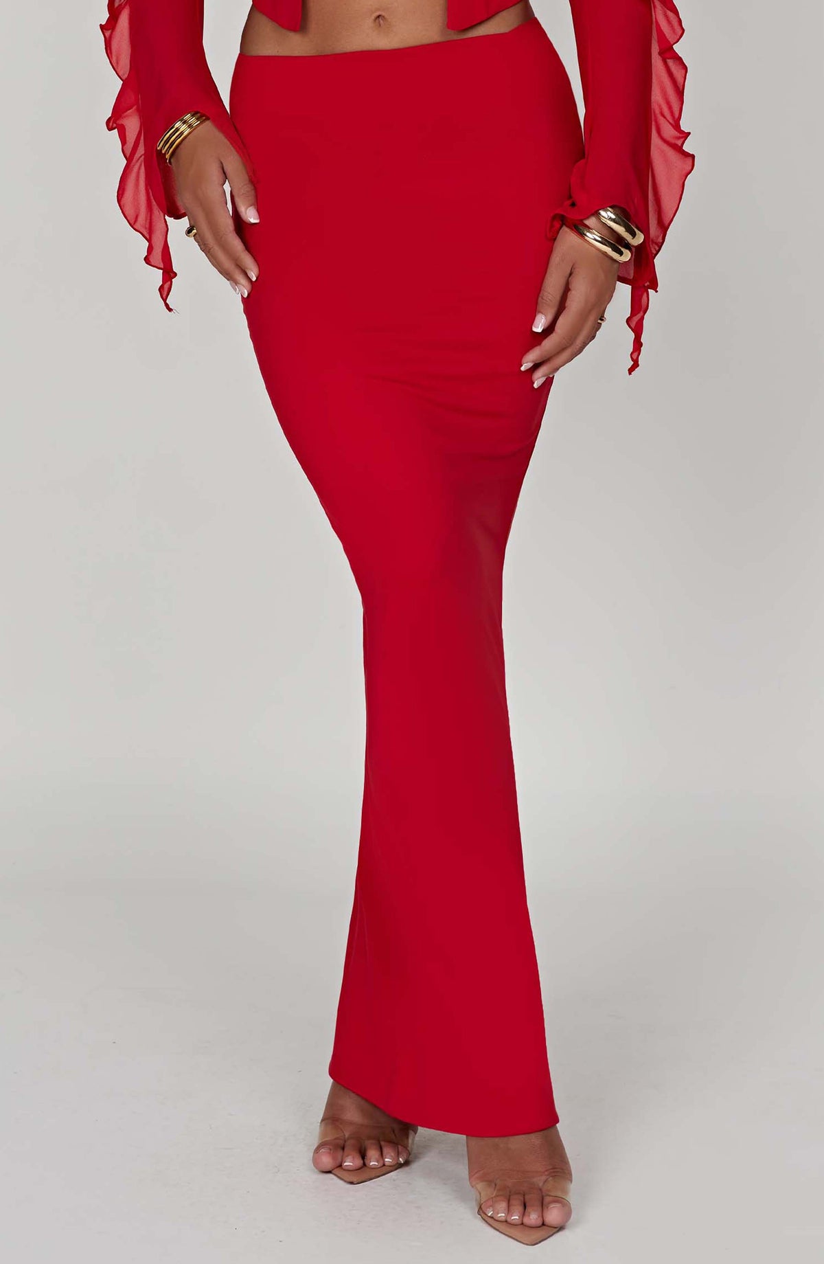 Astara Maxi Skirt in Red