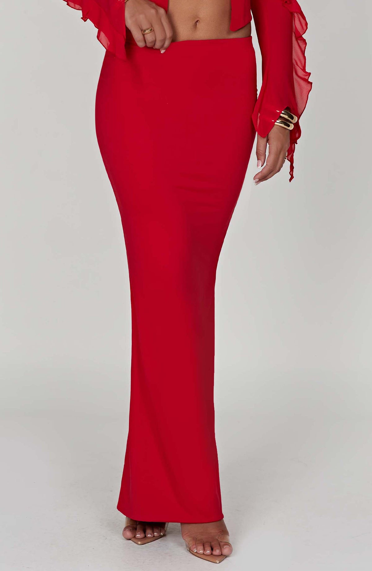 Astara Maxi Skirt in Red