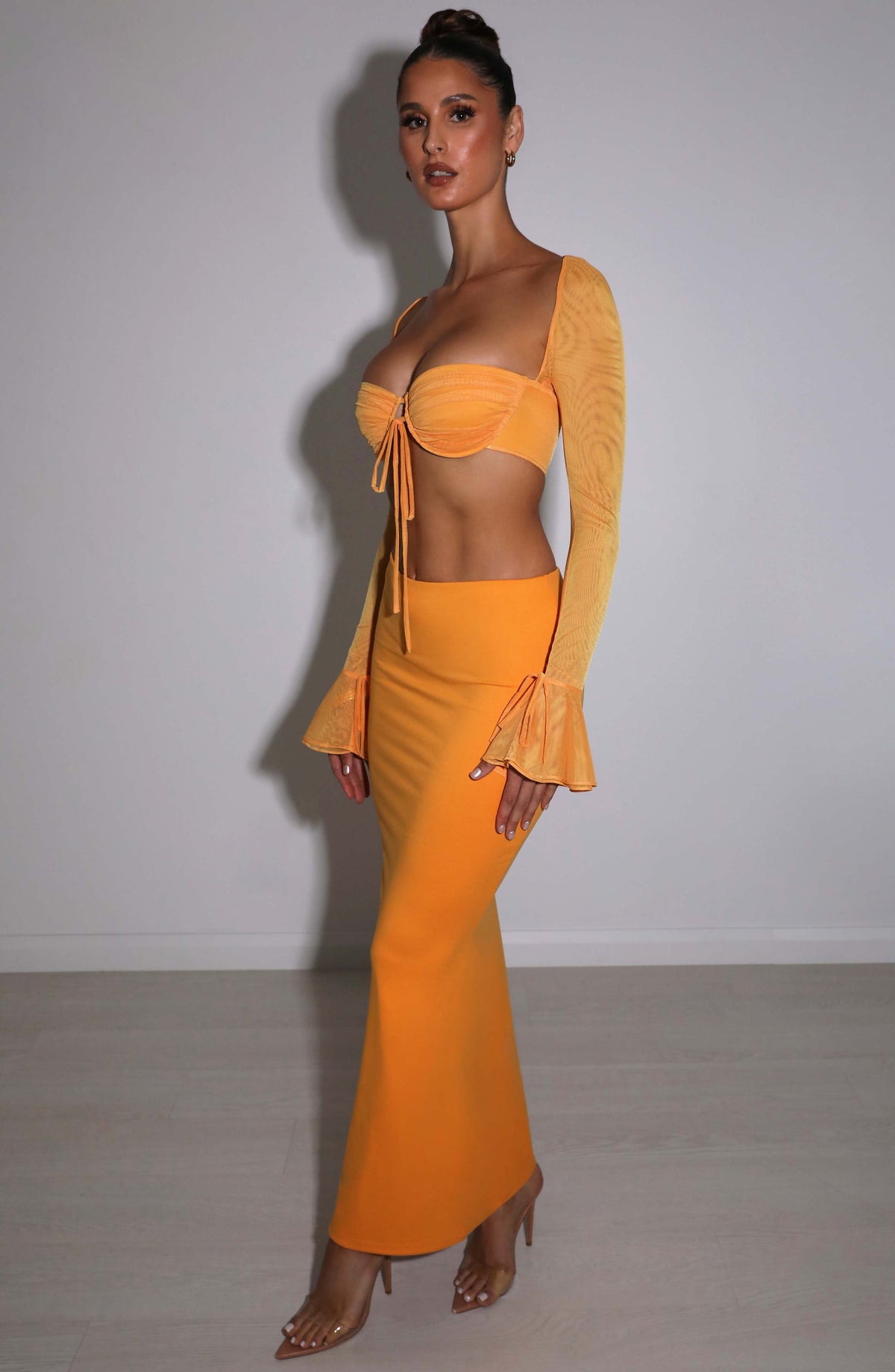 Astara Maxi Skirt in Tangerine