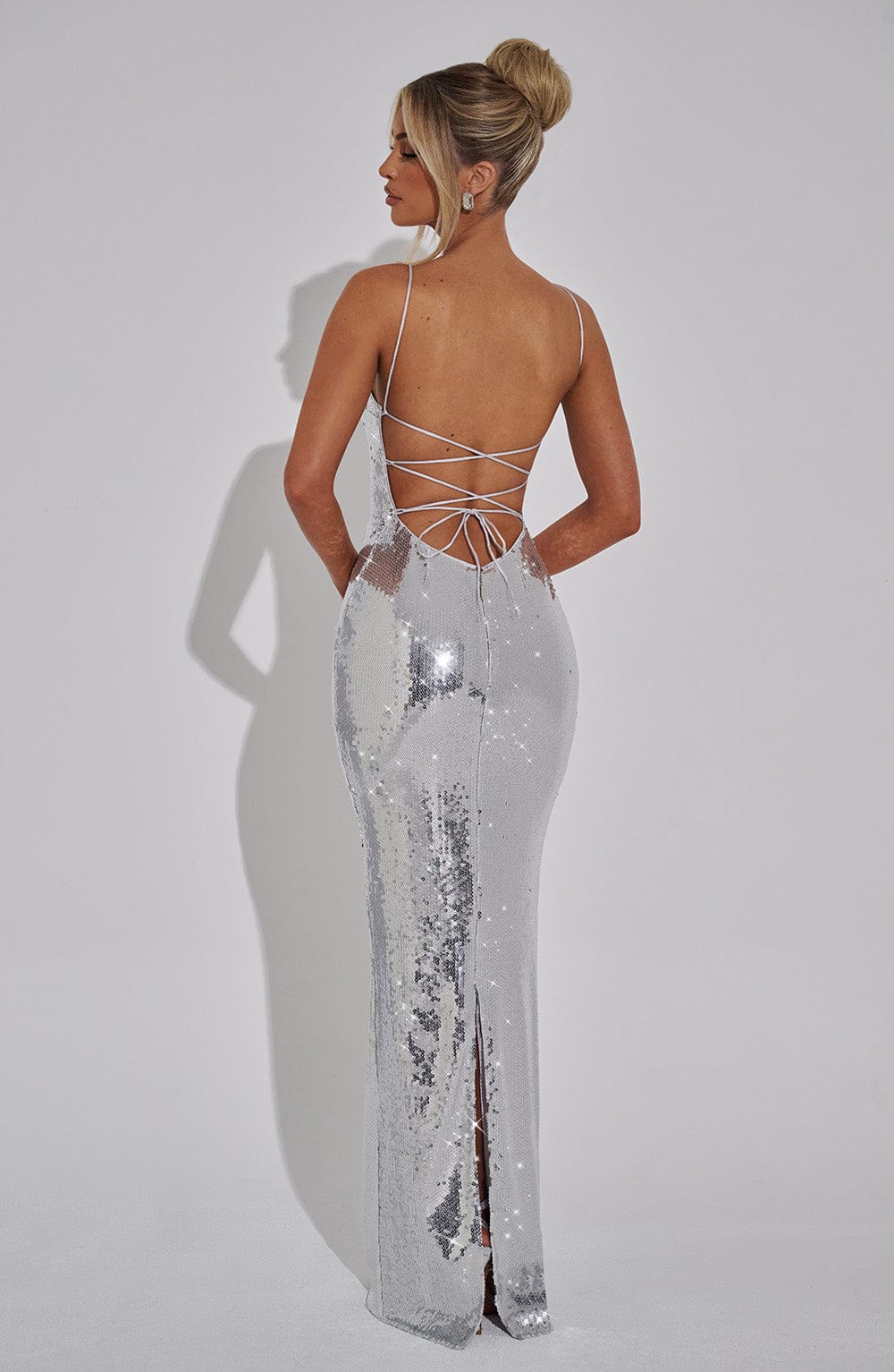 Atalia Maxi Dress in Silver