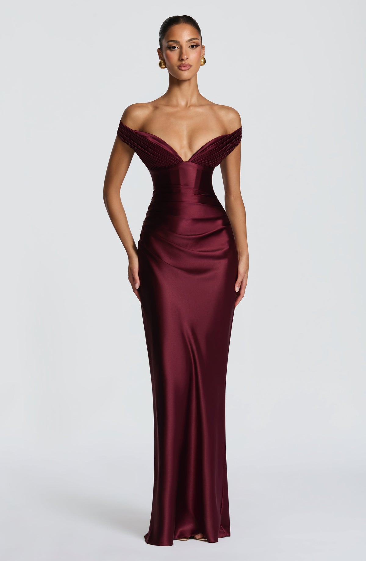 Aurelie Maxi Dress in Cherry Lacquer