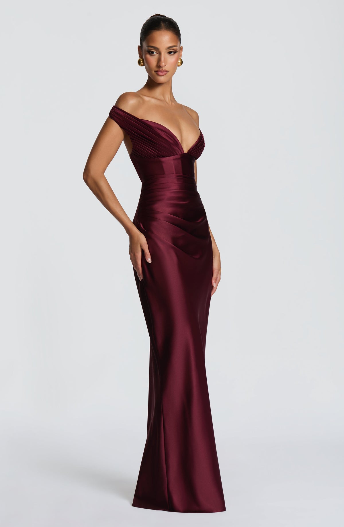 Aurelie Maxi Dress in Cherry Lacquer