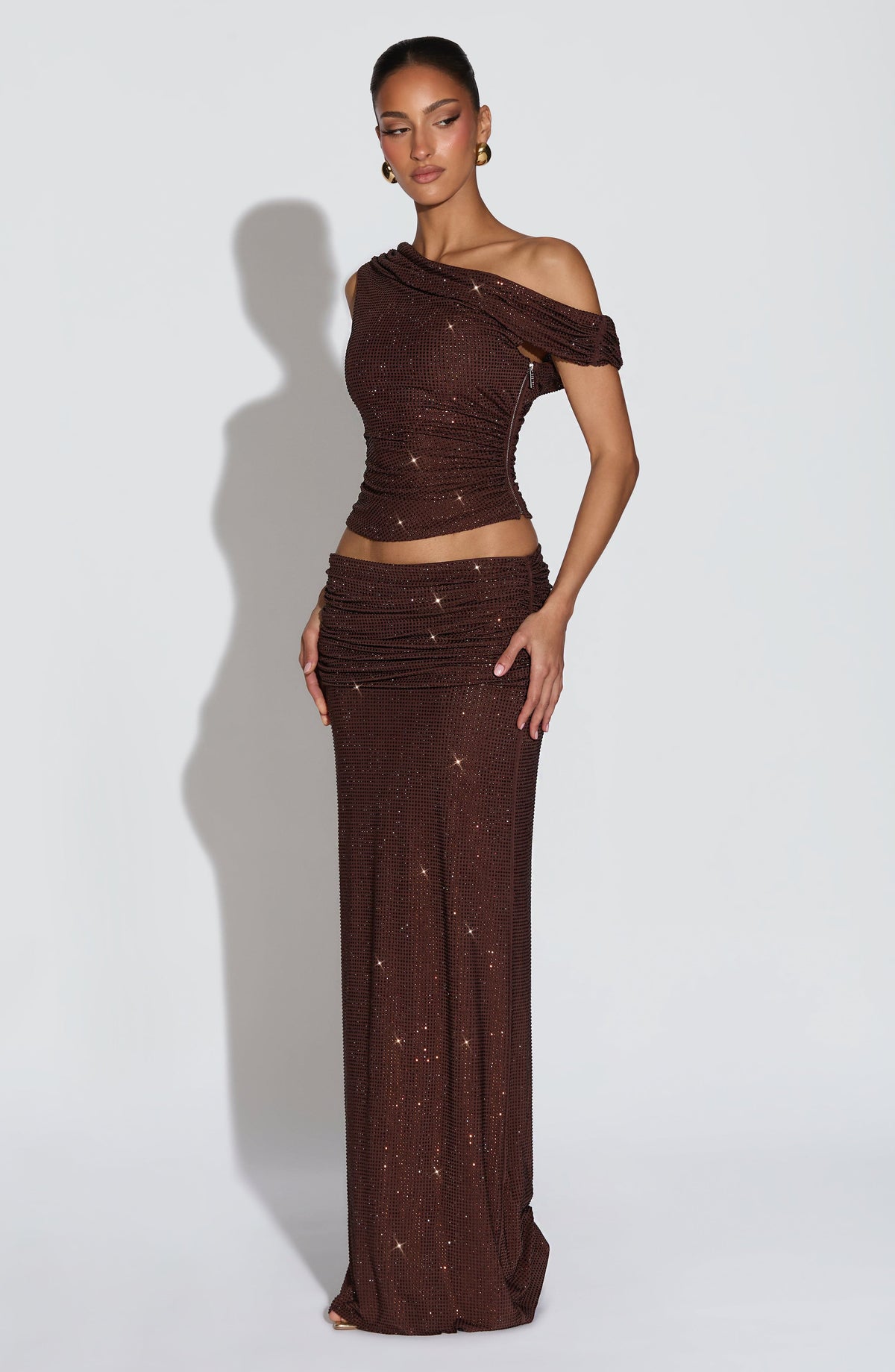 Aveline Top in Plum Brown