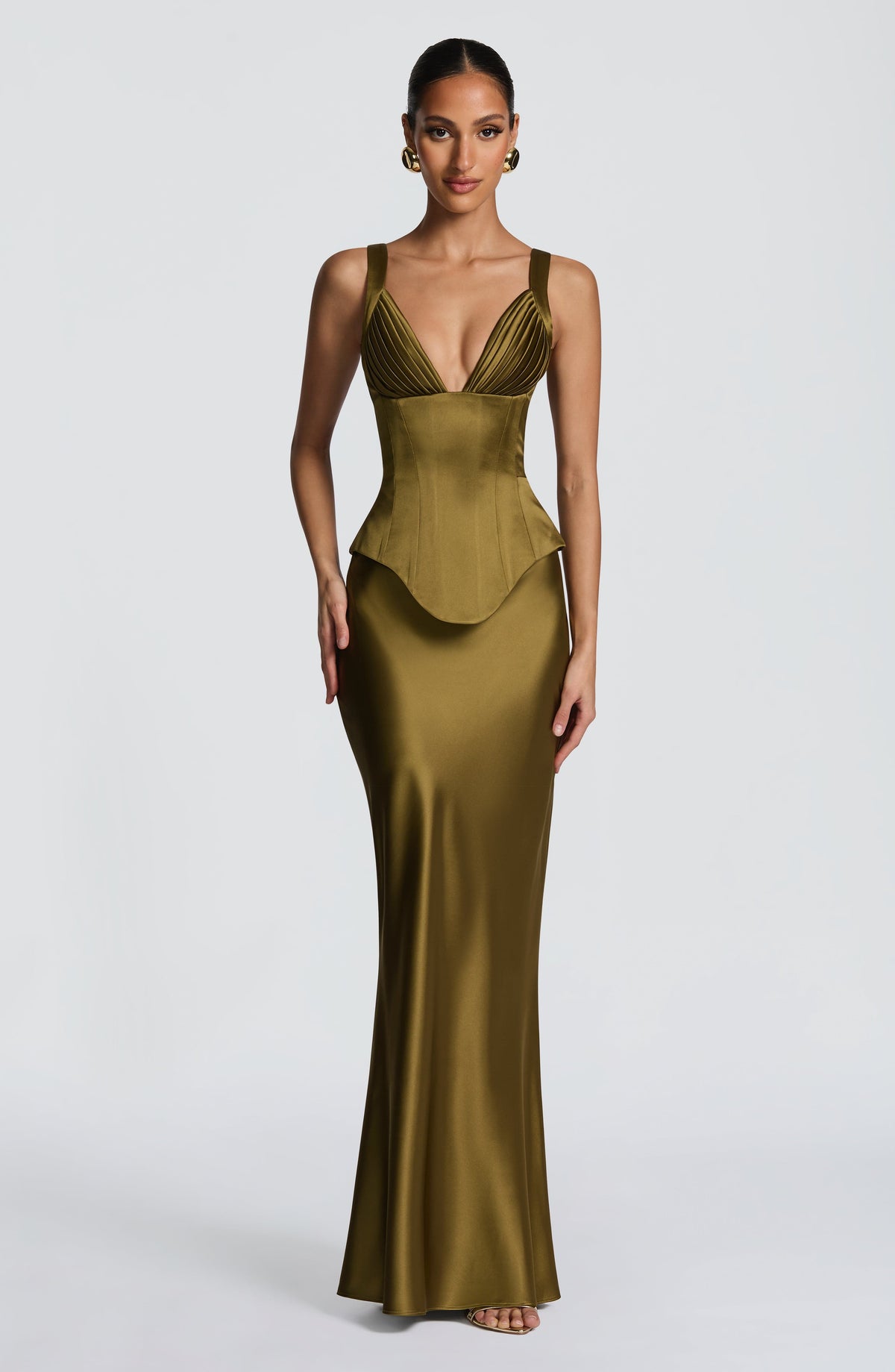 Aylin Maxi Skirt in Deep Olive