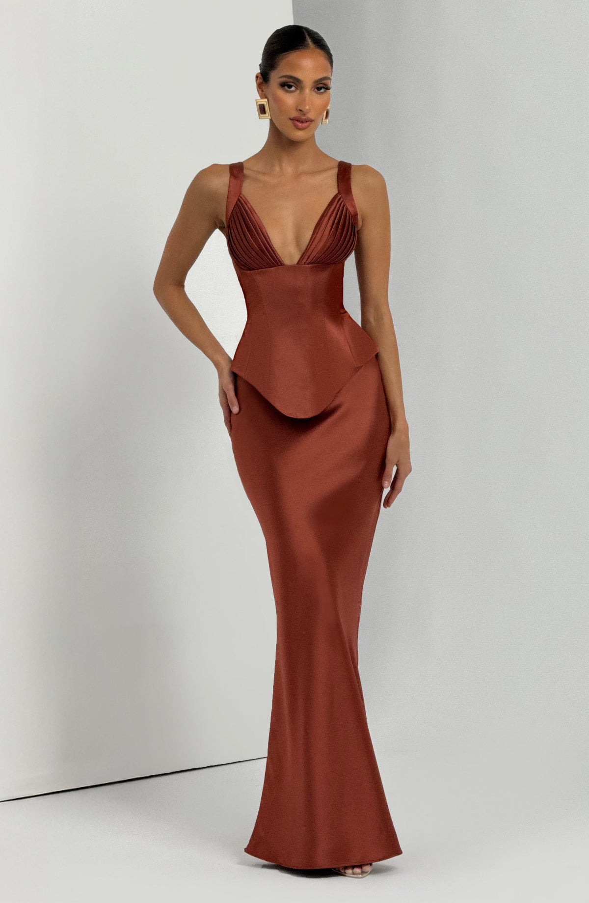 Aylin Maxi Skirt in Rust