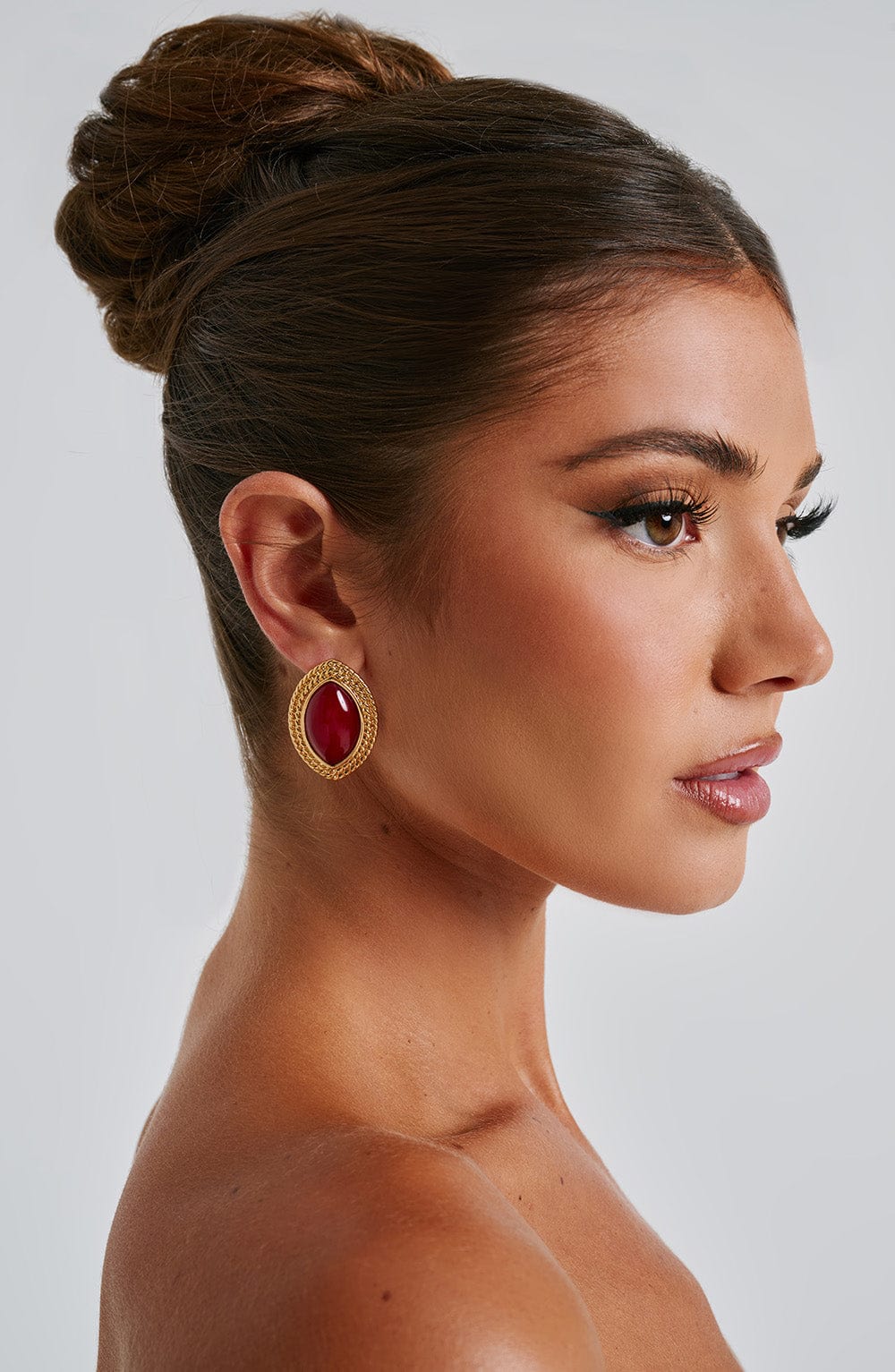 Azra Earrings in Red/Gold