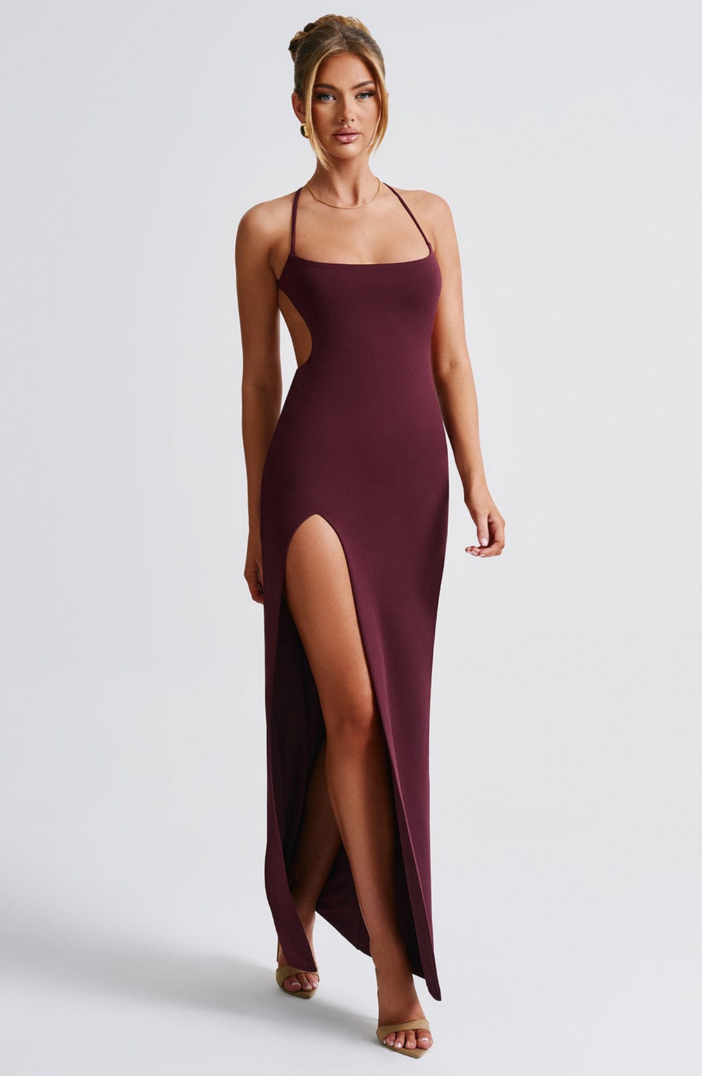 Beatrix Maxi Dress in Cherry Lacquer