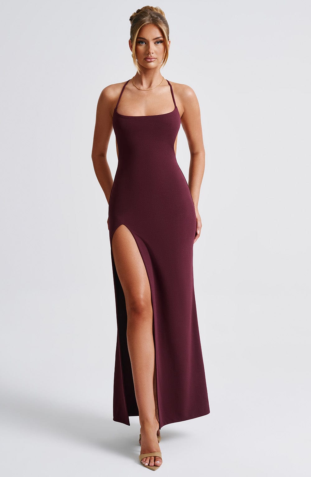 Beatrix Maxi Dress in Cherry Lacquer