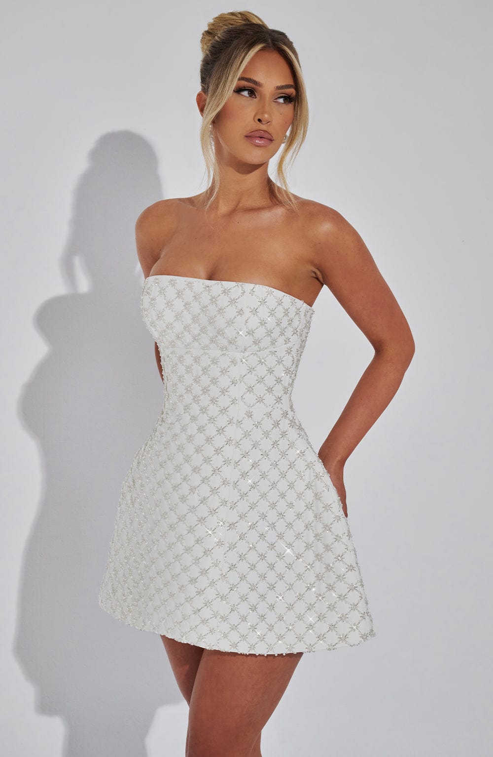 Beatriz Mini Dress in Ivory