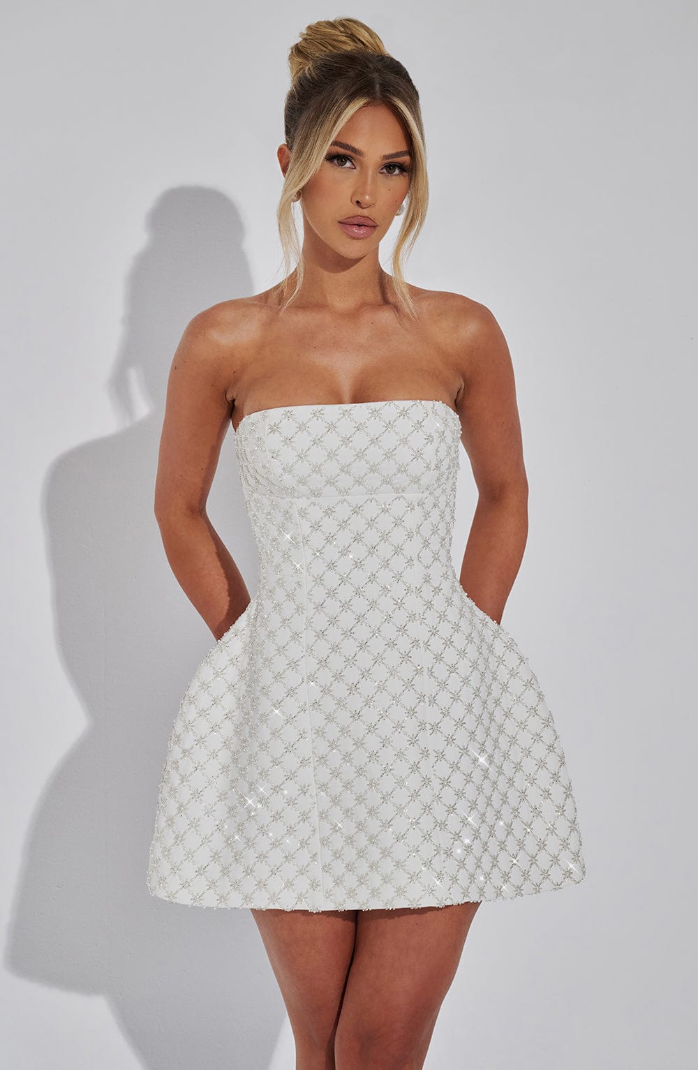 Beatriz Mini Dress in Ivory