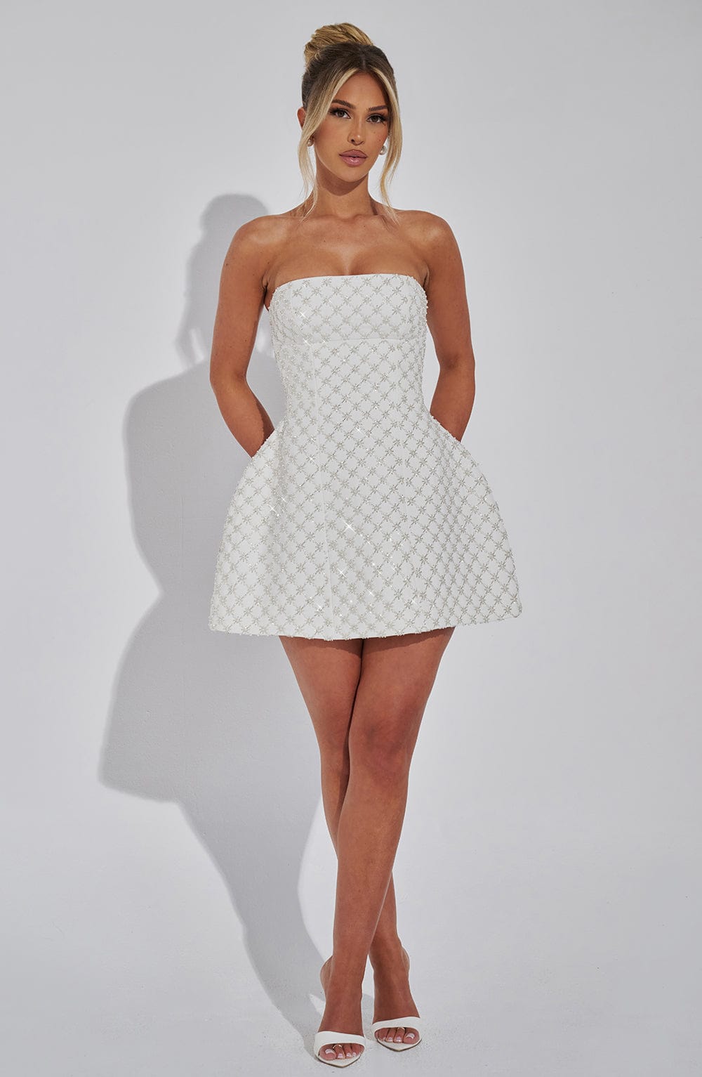 Beatriz Mini Dress in Ivory