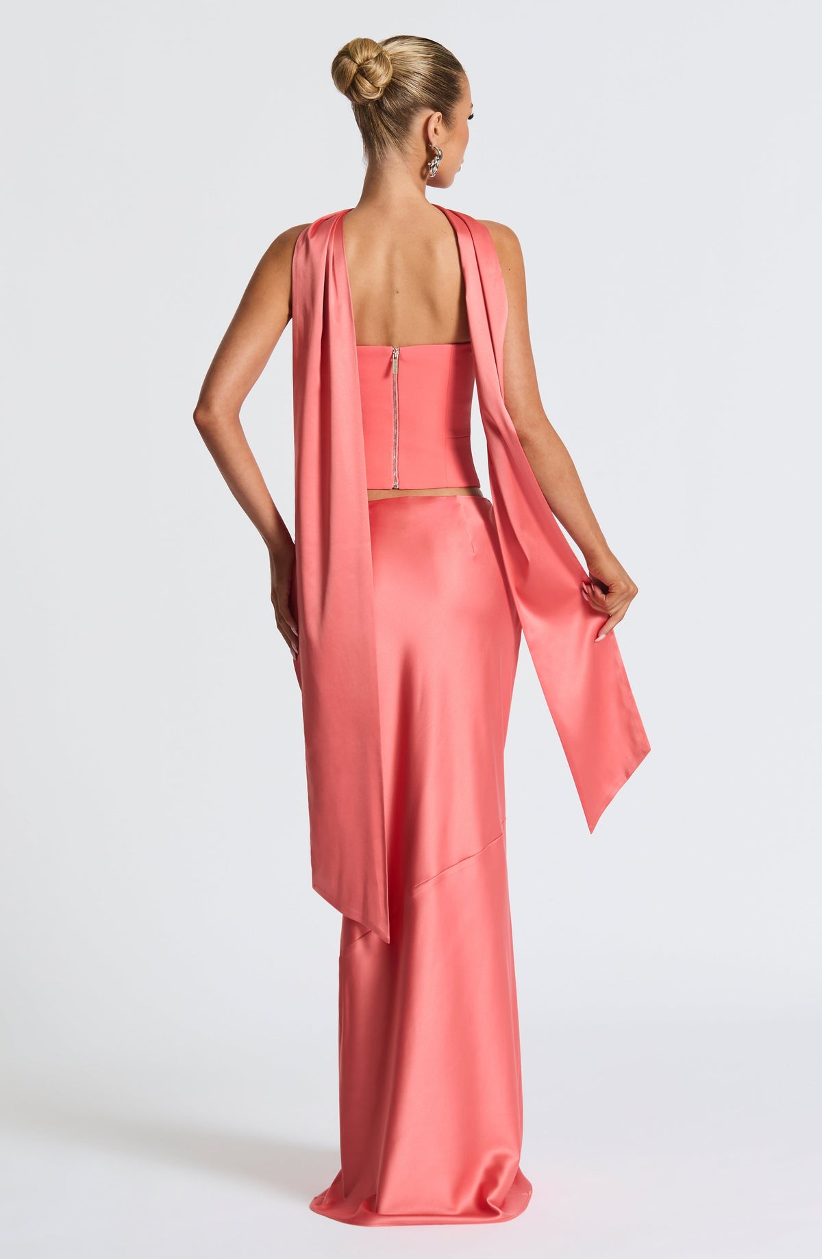Bernadine Maxi Skirt in Coral Pink