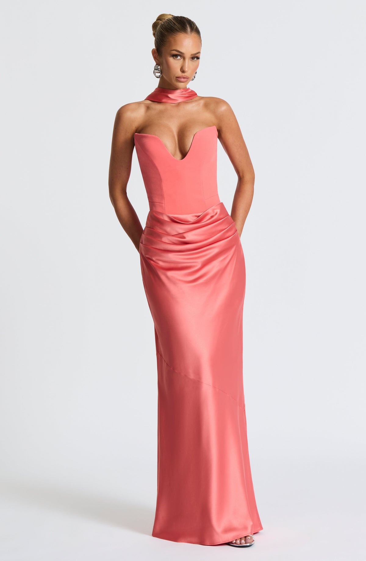 Bernadine Maxi Skirt in Coral Pink