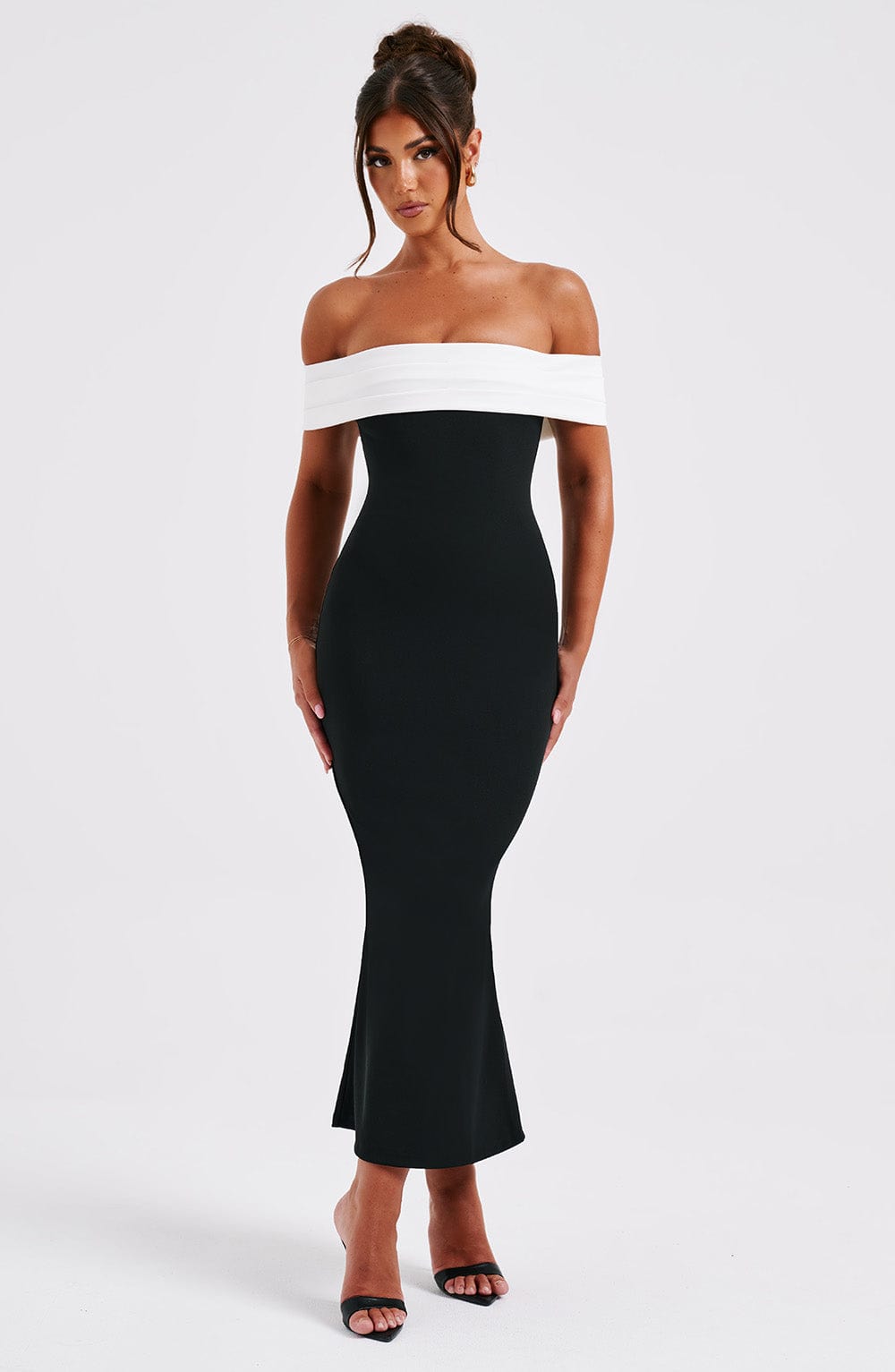 Bexley Midi Dress in Black/White