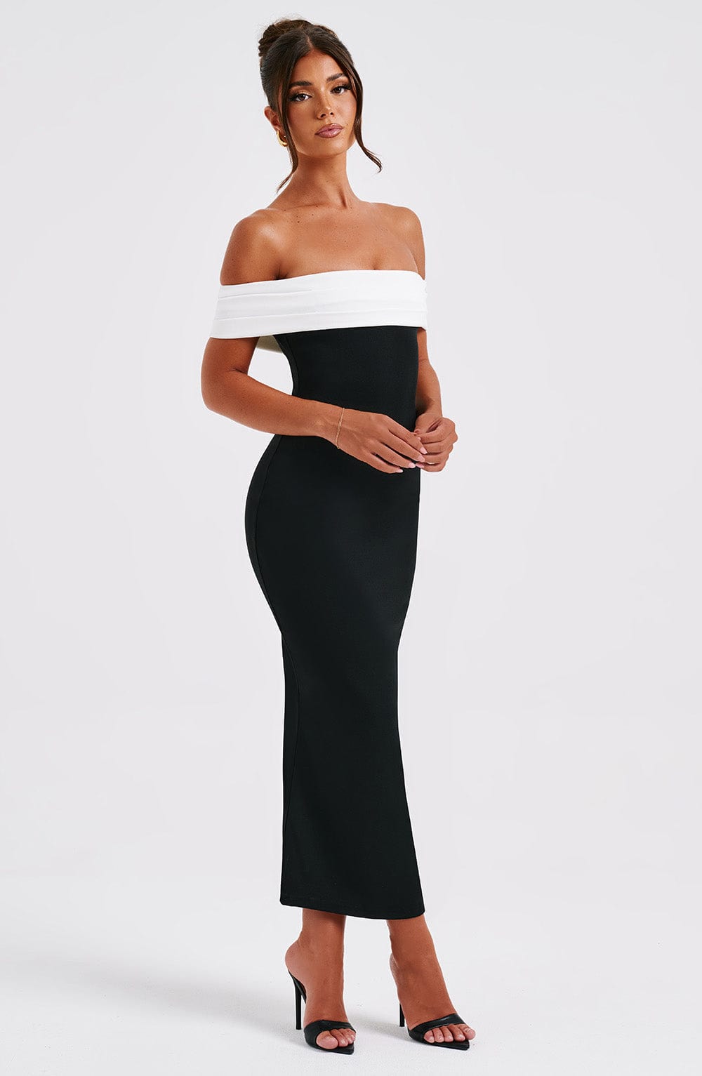 Bexley Midi Dress in Black/White