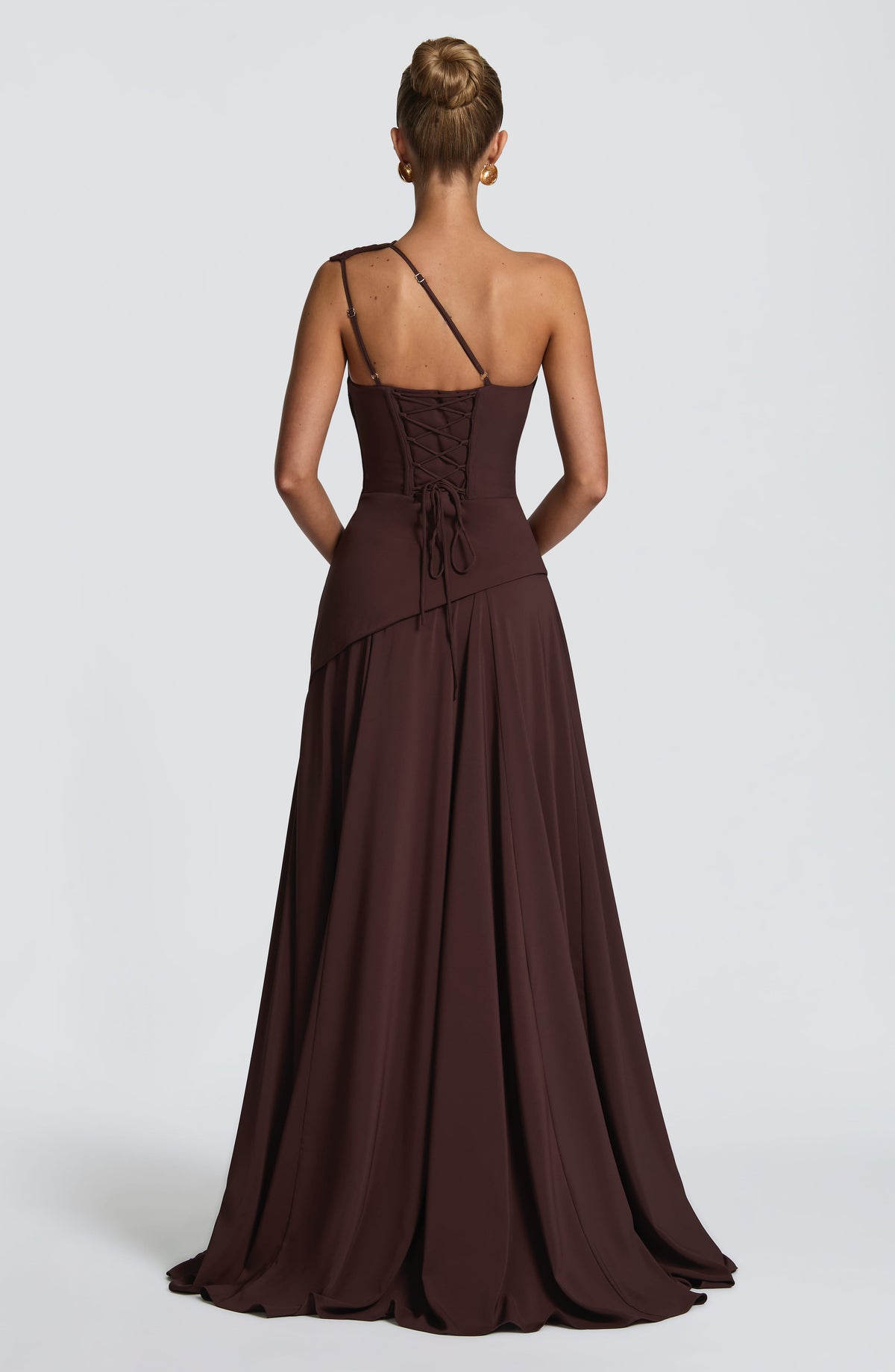 Bianka Maxi Dress in Plum Brown