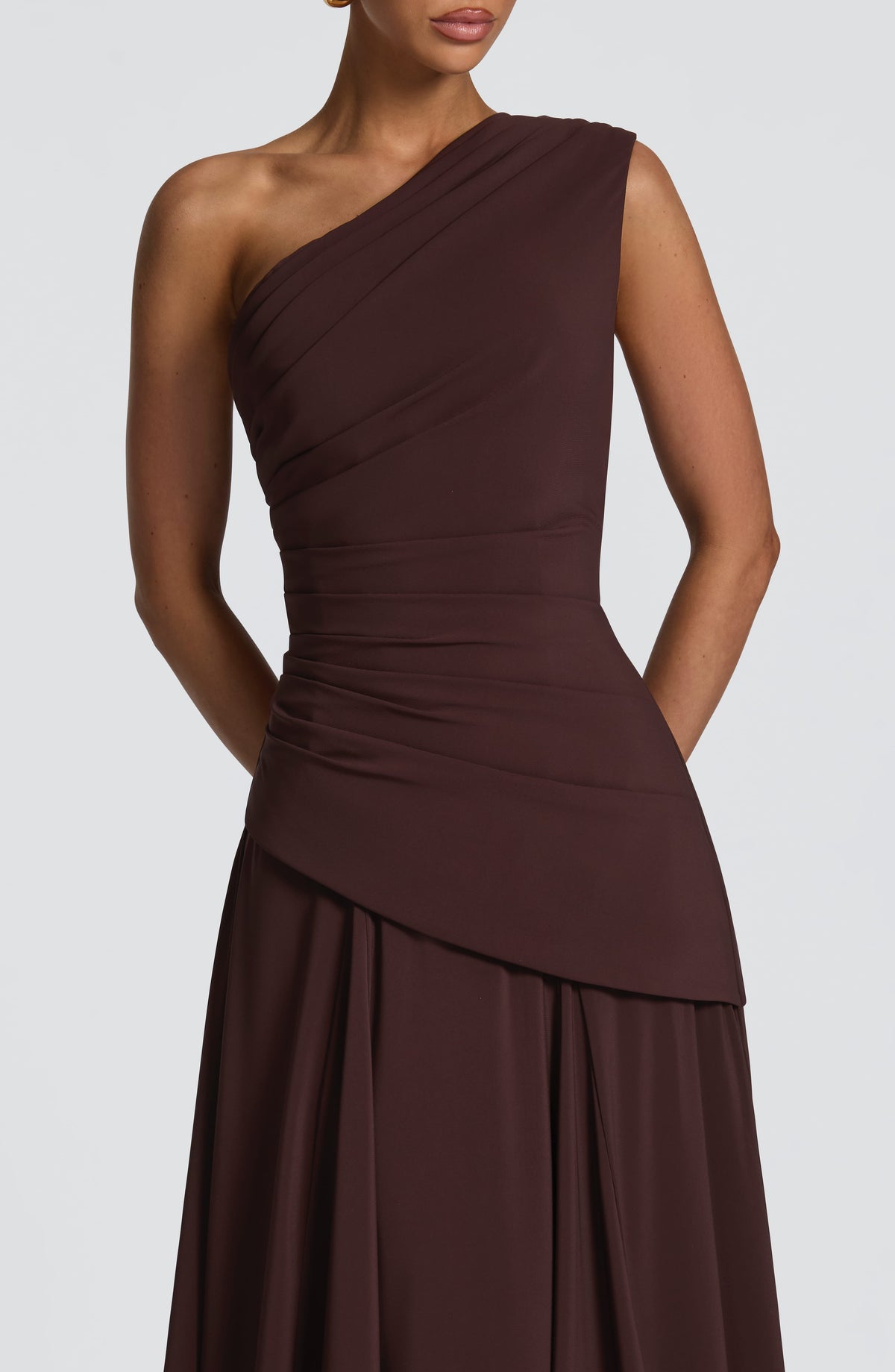 Bianka Maxi Dress in Plum Brown