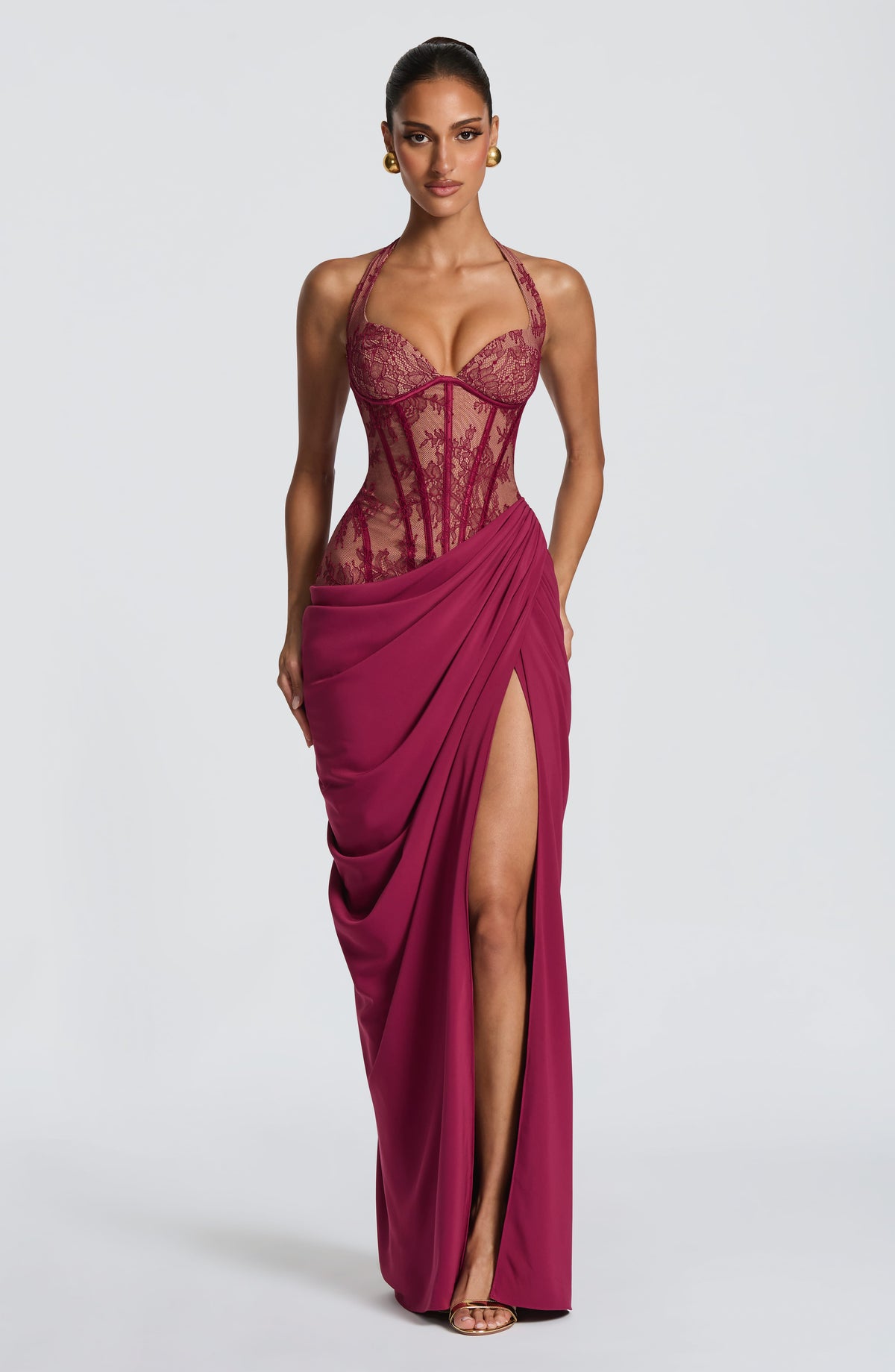 Bonetta Maxi Dress in Mulberry
