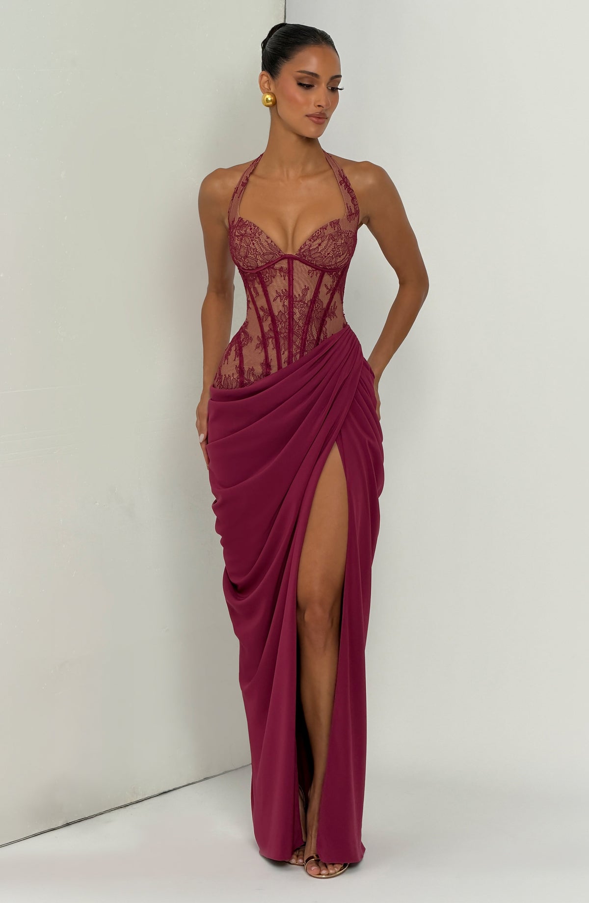Bonetta Maxi Dress in Mulberry