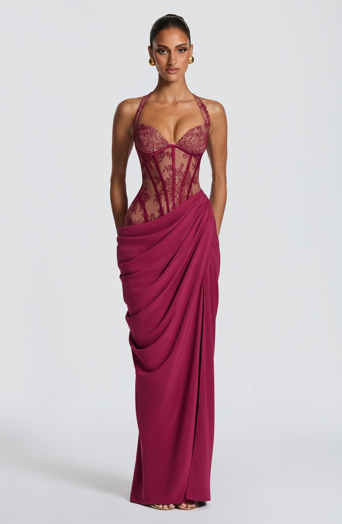 Bonetta Maxi Dress in Mulberry