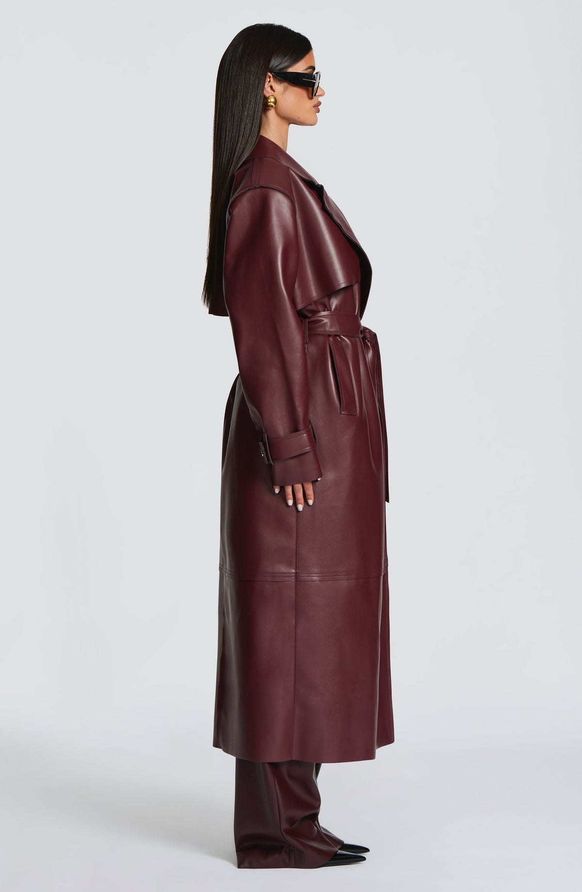 Brigitte Trench Coat in Plum