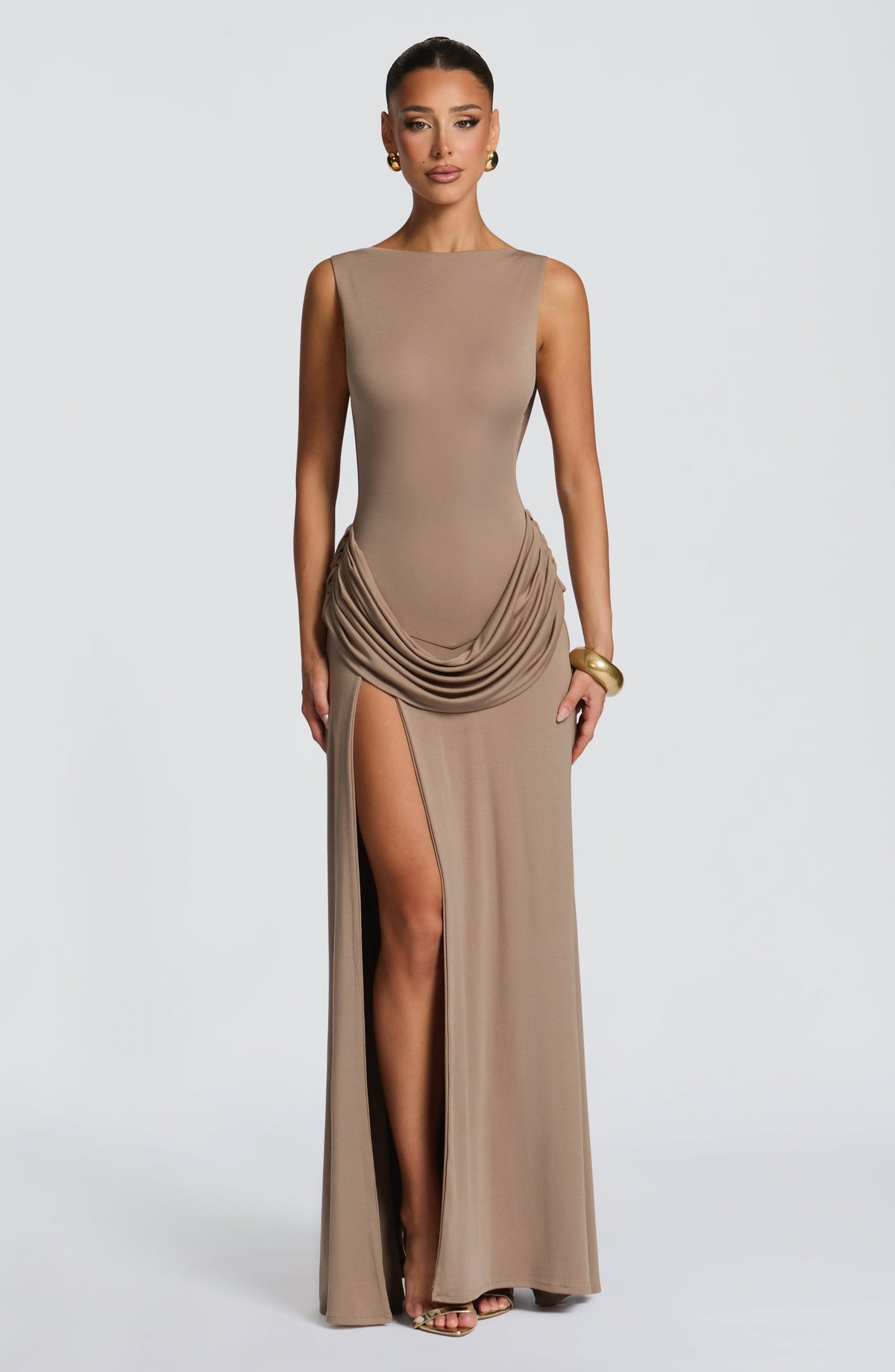 Bruna Maxi Dress in Stone
