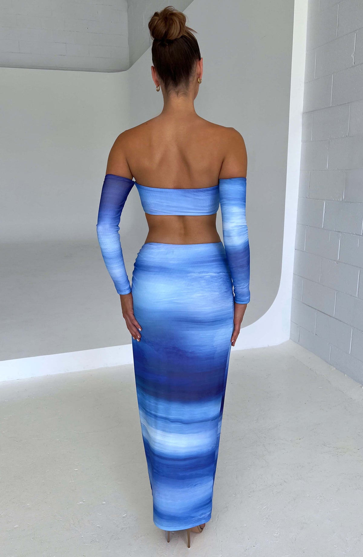 Brynn Top in Blue Haze Print