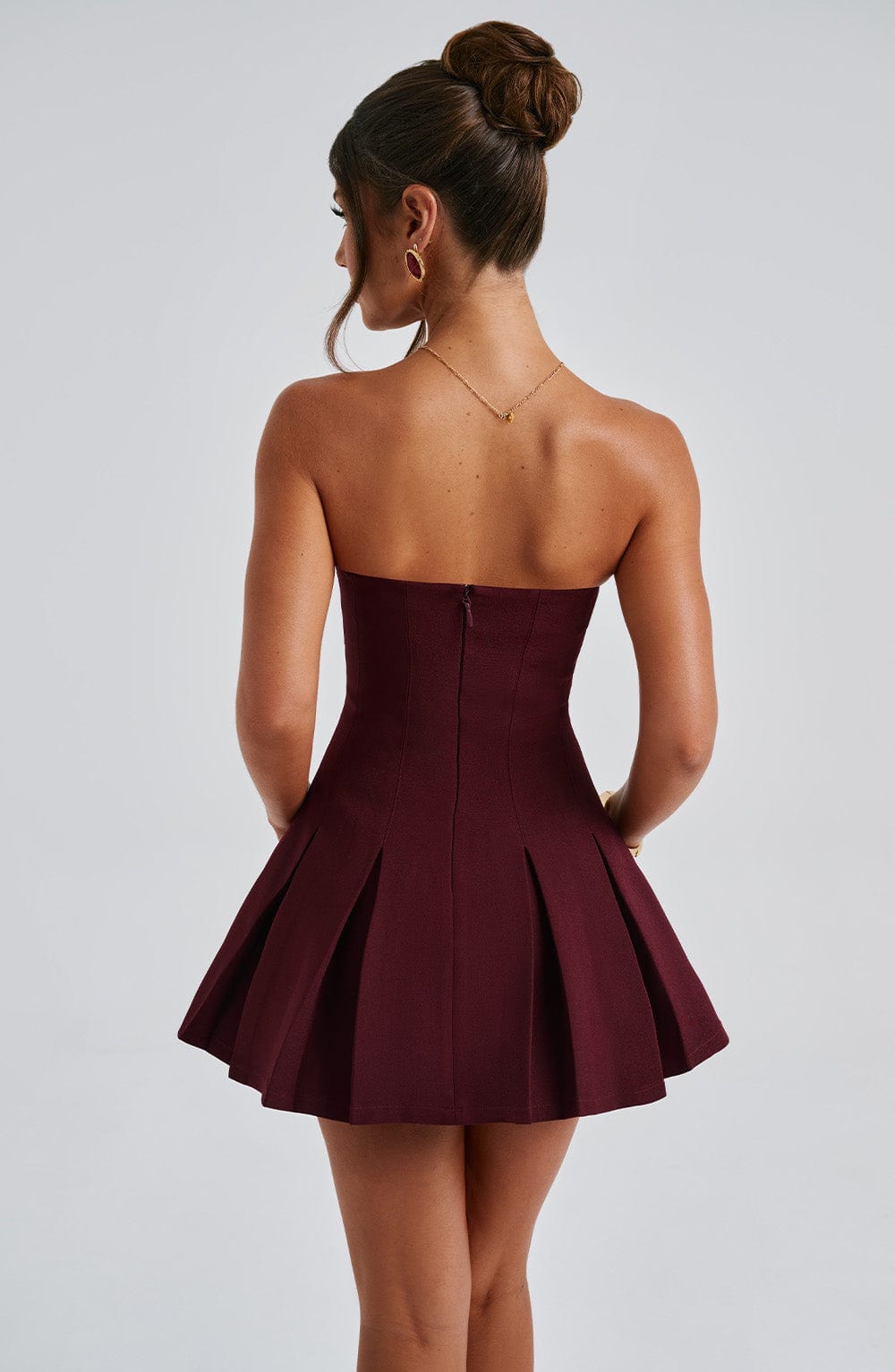 Bryony Mini Dress in Cherry Lacquer