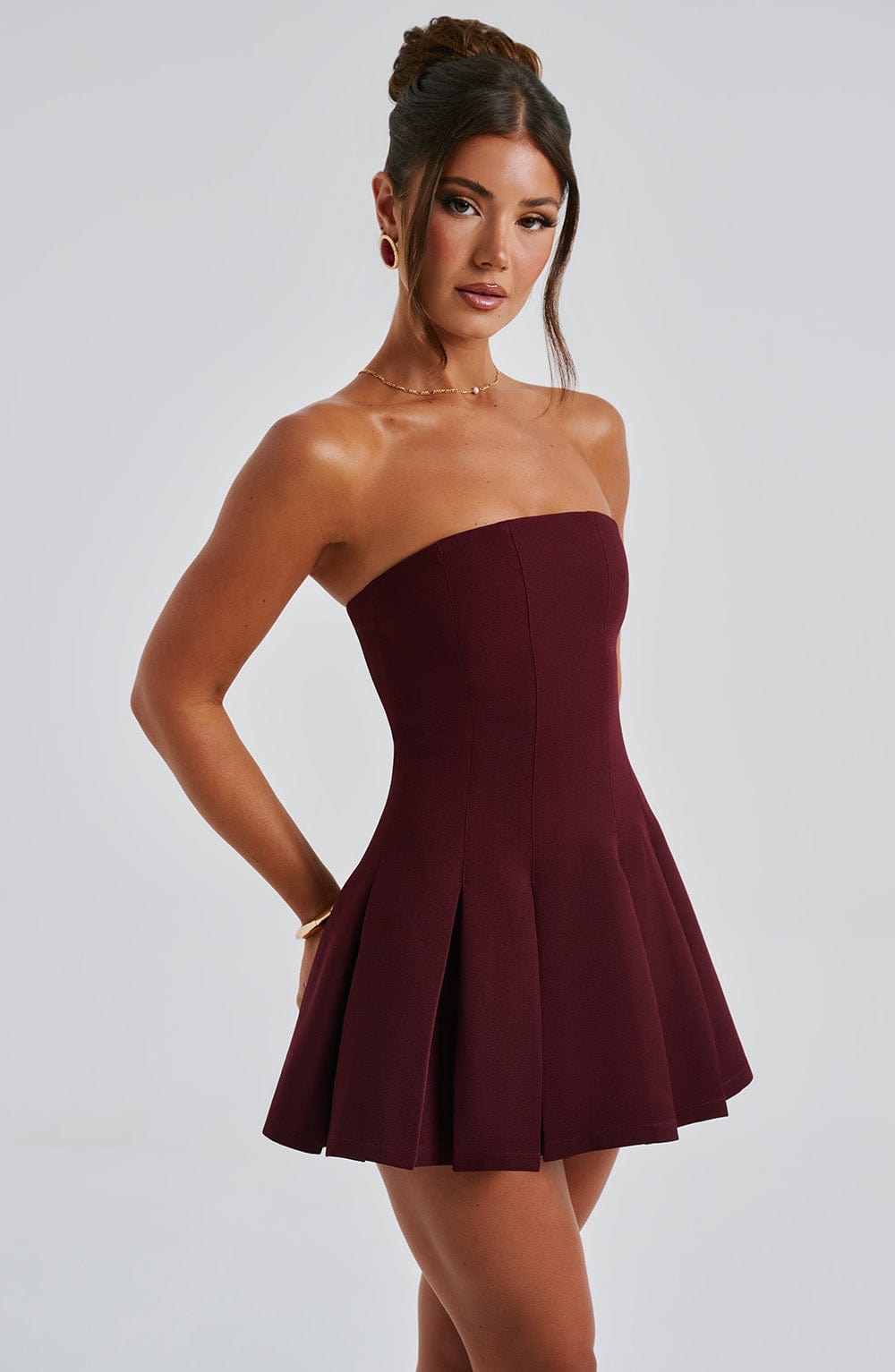 Bryony Mini Dress in Cherry Lacquer