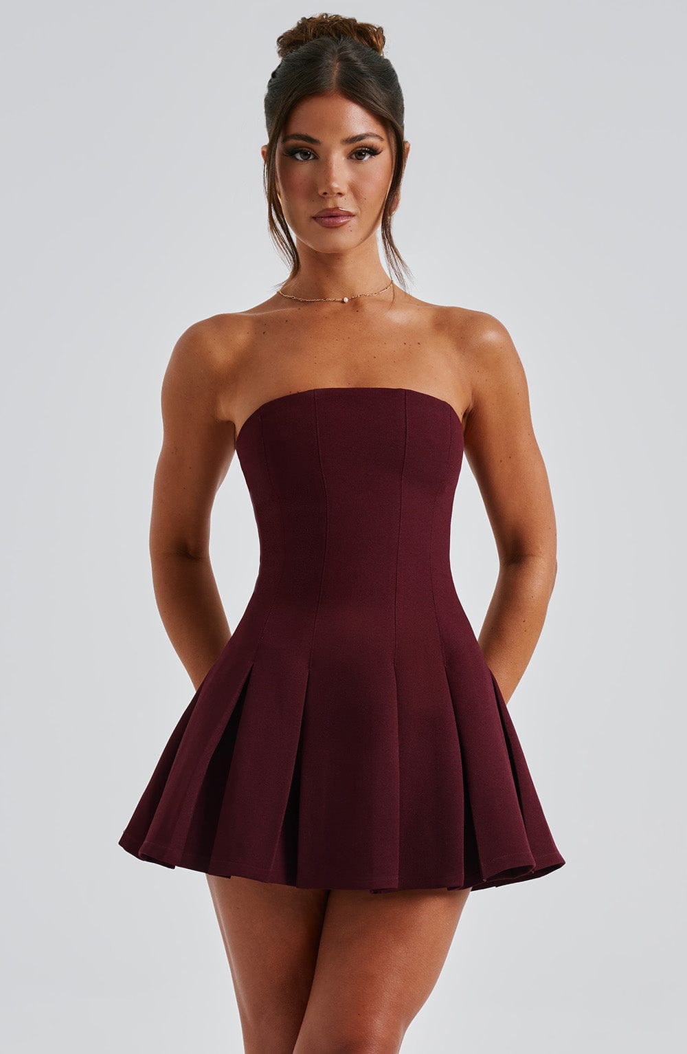 Bryony Mini Dress in Cherry Lacquer