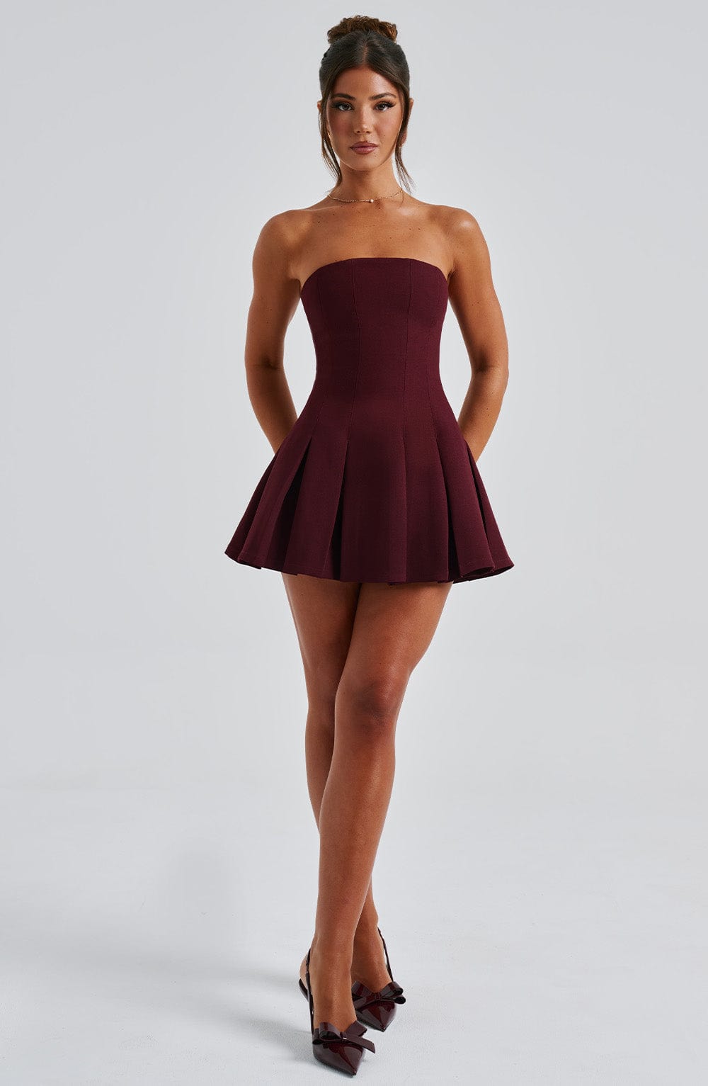 Bryony Mini Dress in Cherry Lacquer