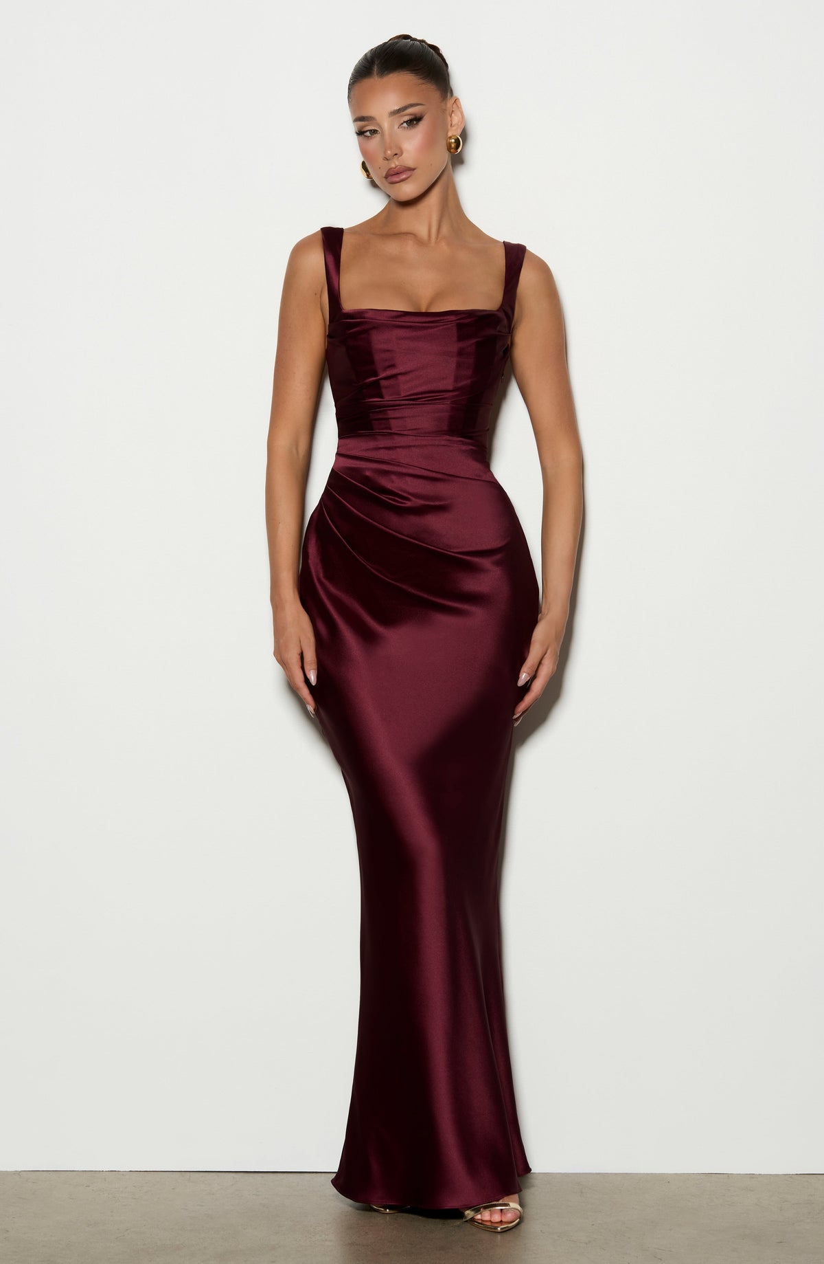 Calandra Maxi Dress in Cherry Lacquer