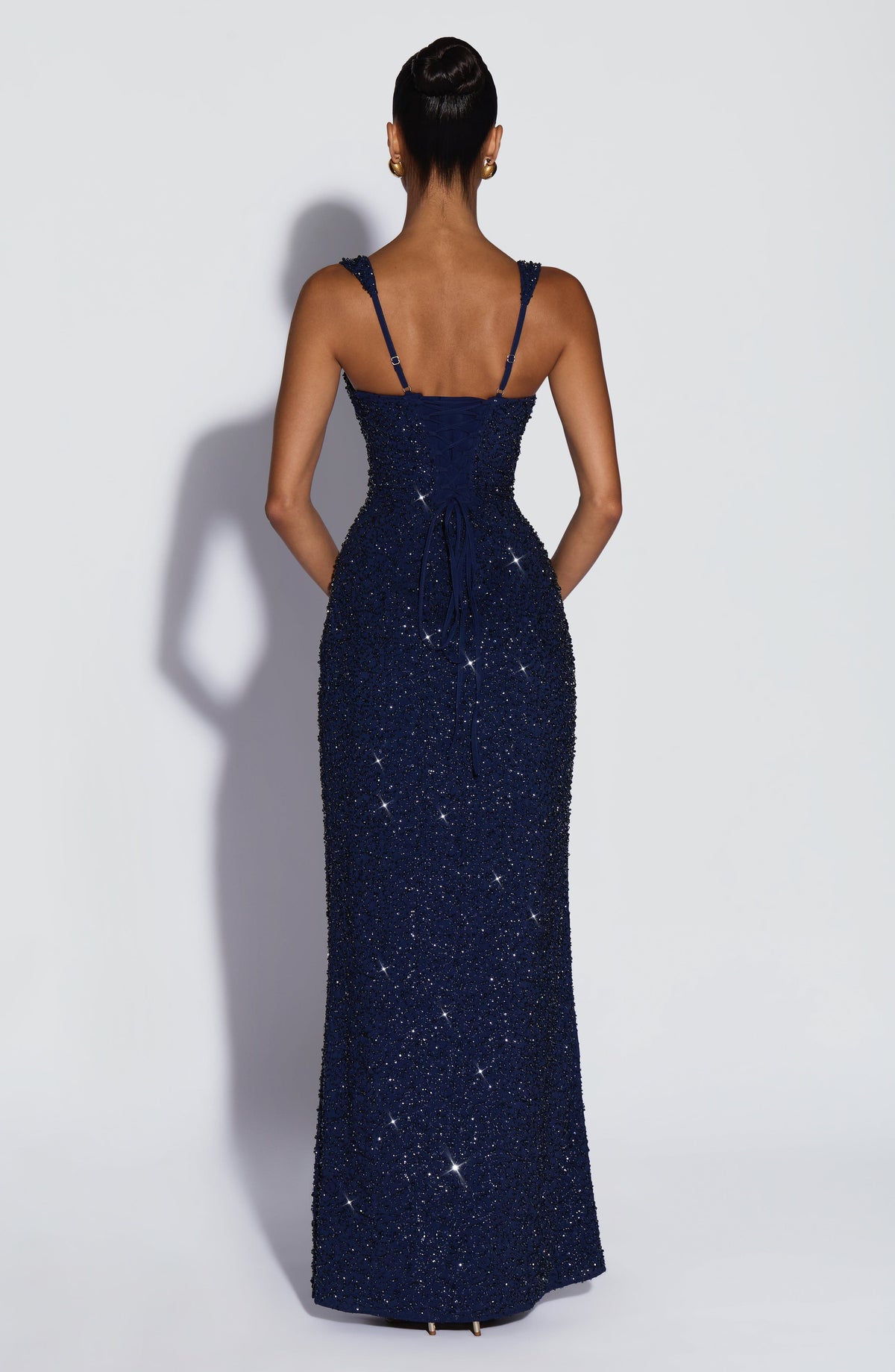 Calandra Maxi Dress in Navy Sparkle