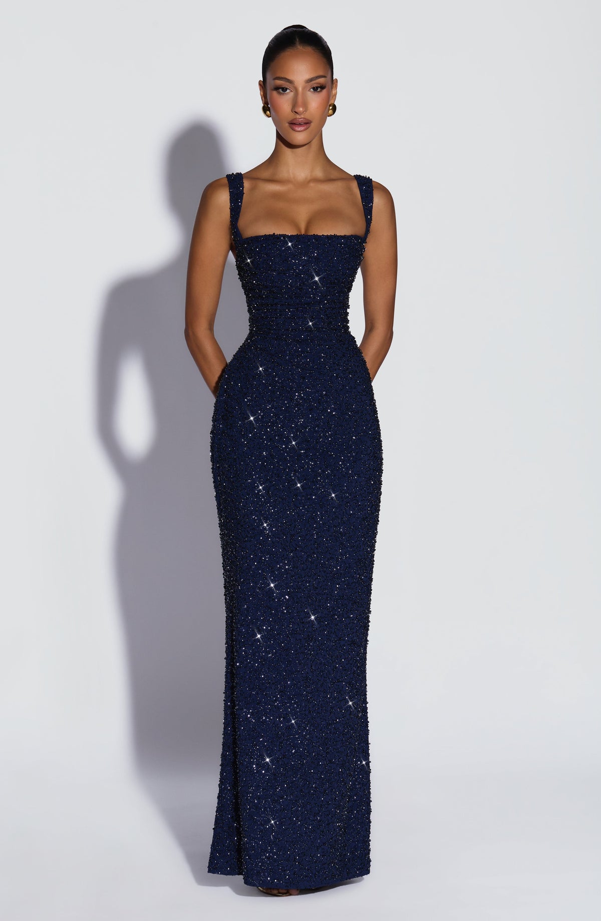 Calandra Maxi Dress in Navy Sparkle