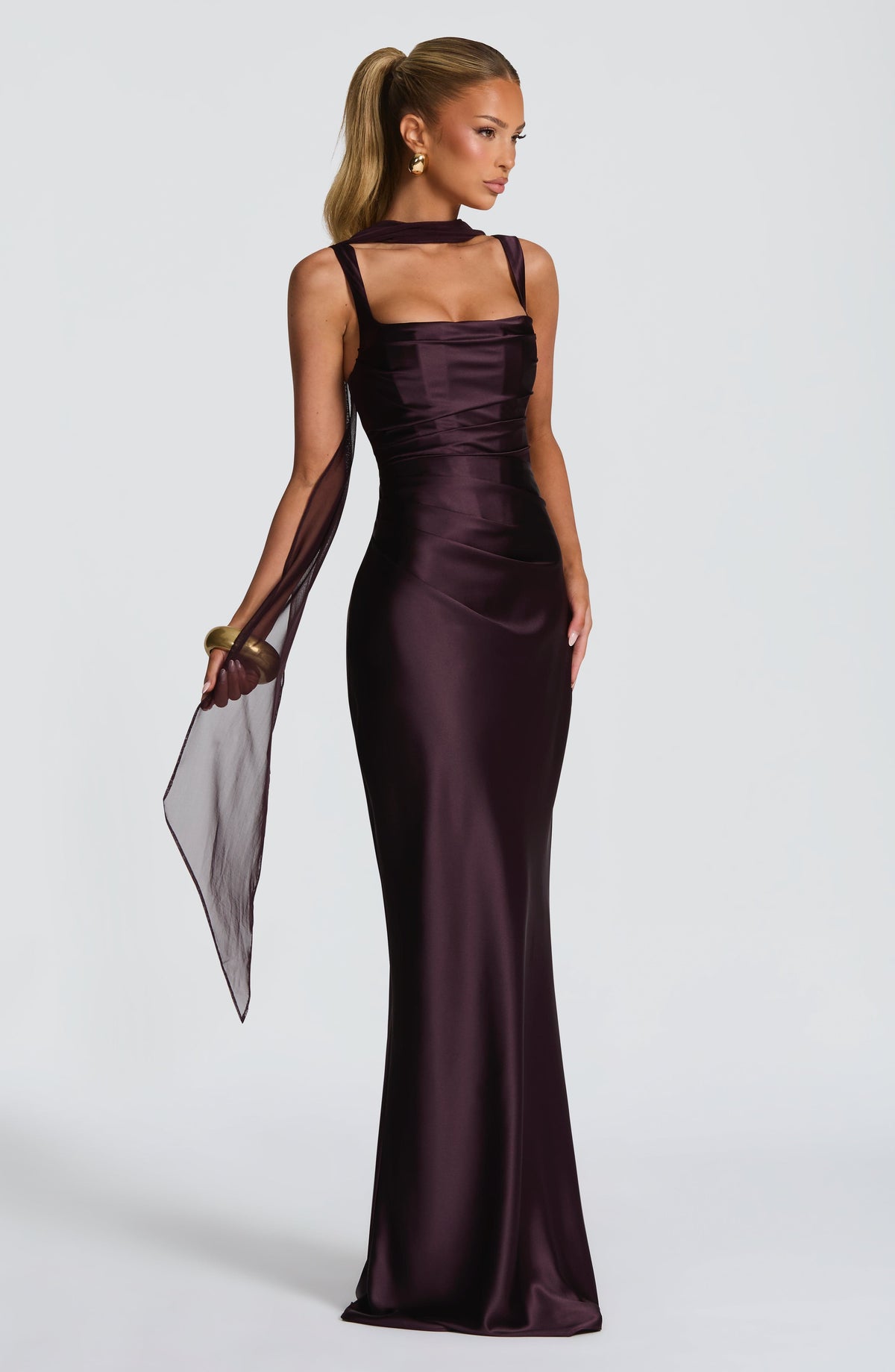 Calandra Maxi Dress in Plum