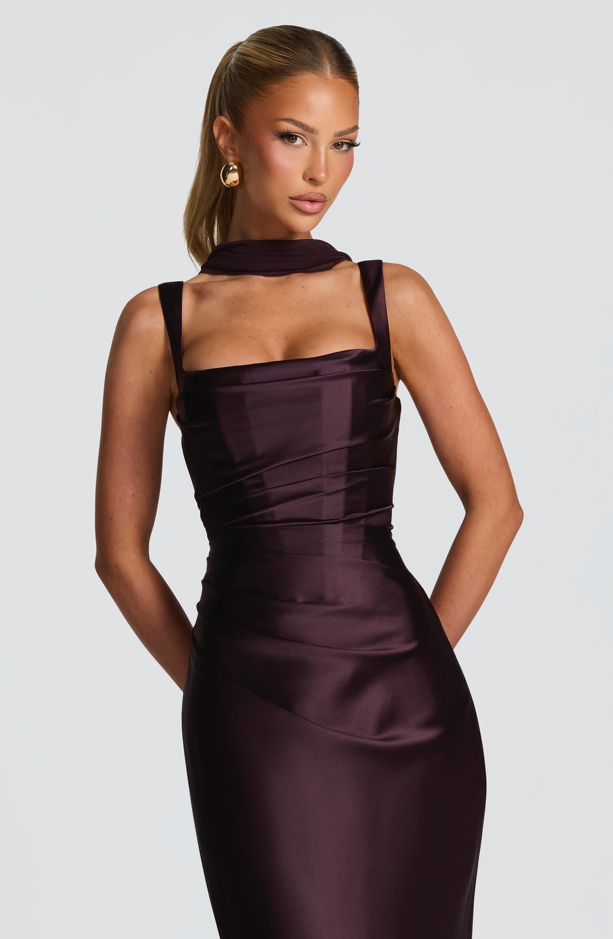 Calandra Maxi Dress in Plum